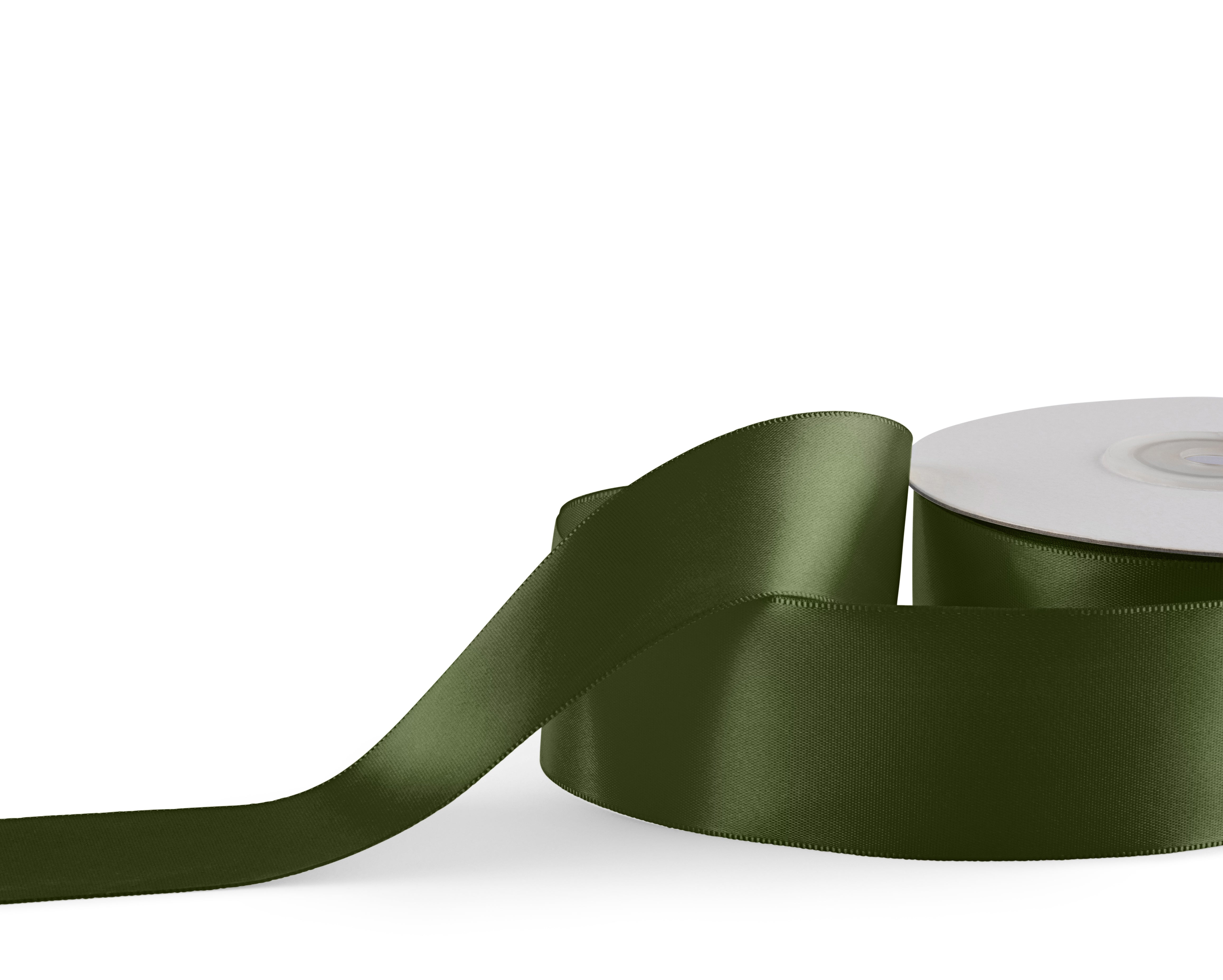 Premium single faced Satin Ribbon 25mm x 30m - Moss