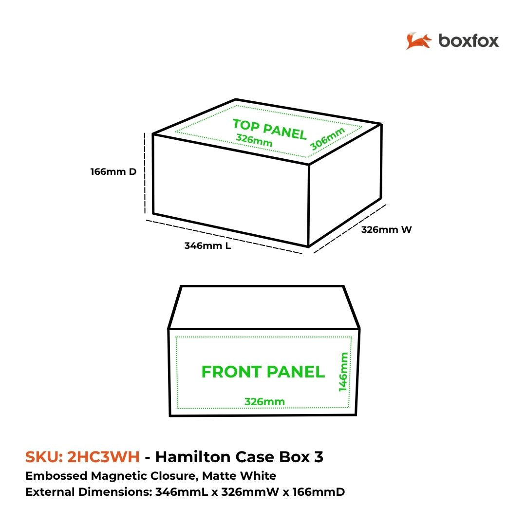 Hamilton Case Box 3 - Matt Kraft Magnetic Closure Custom Print