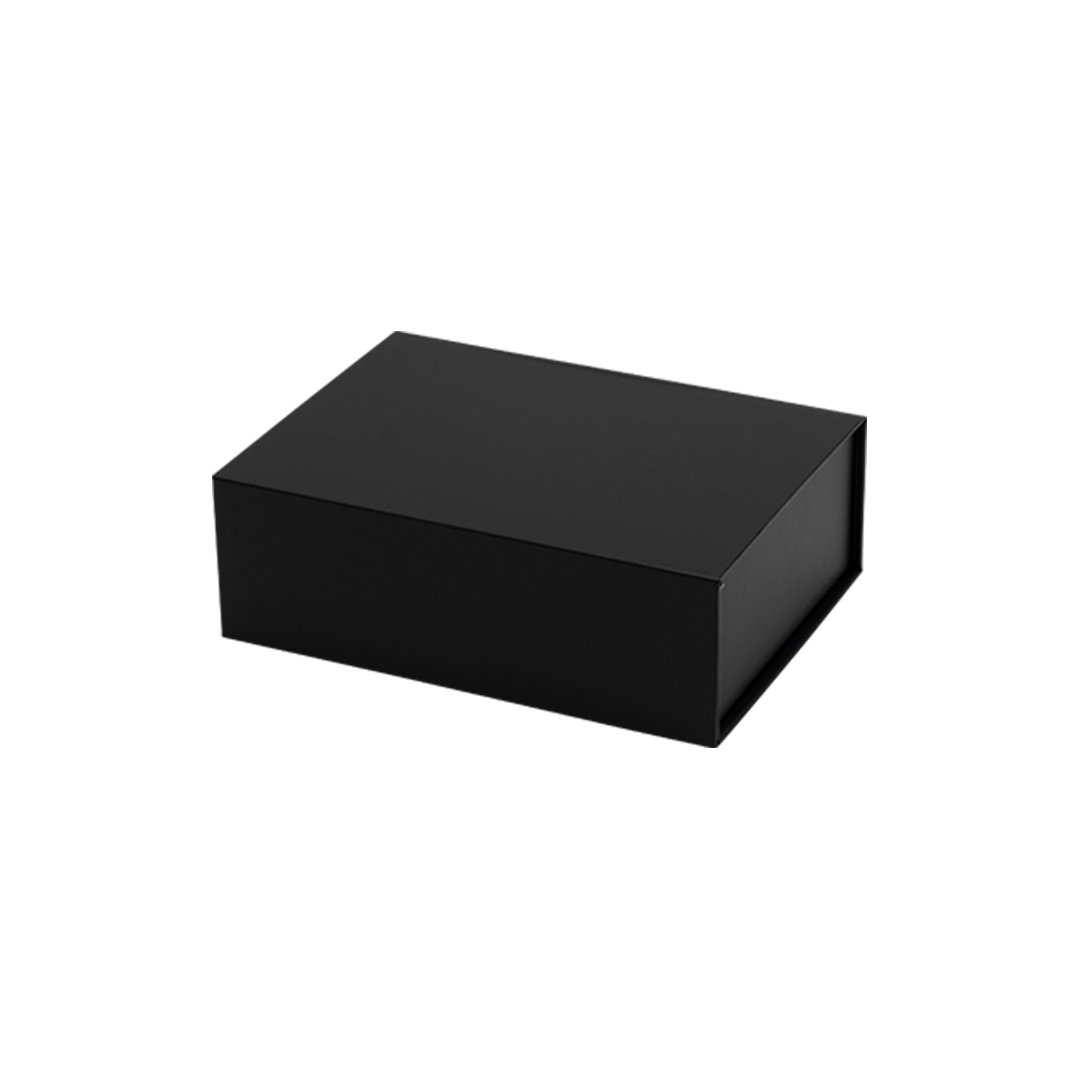Gift Box, Low Line, Small Emboss Magnetic Closure 220x160x75 mm, Matt Black