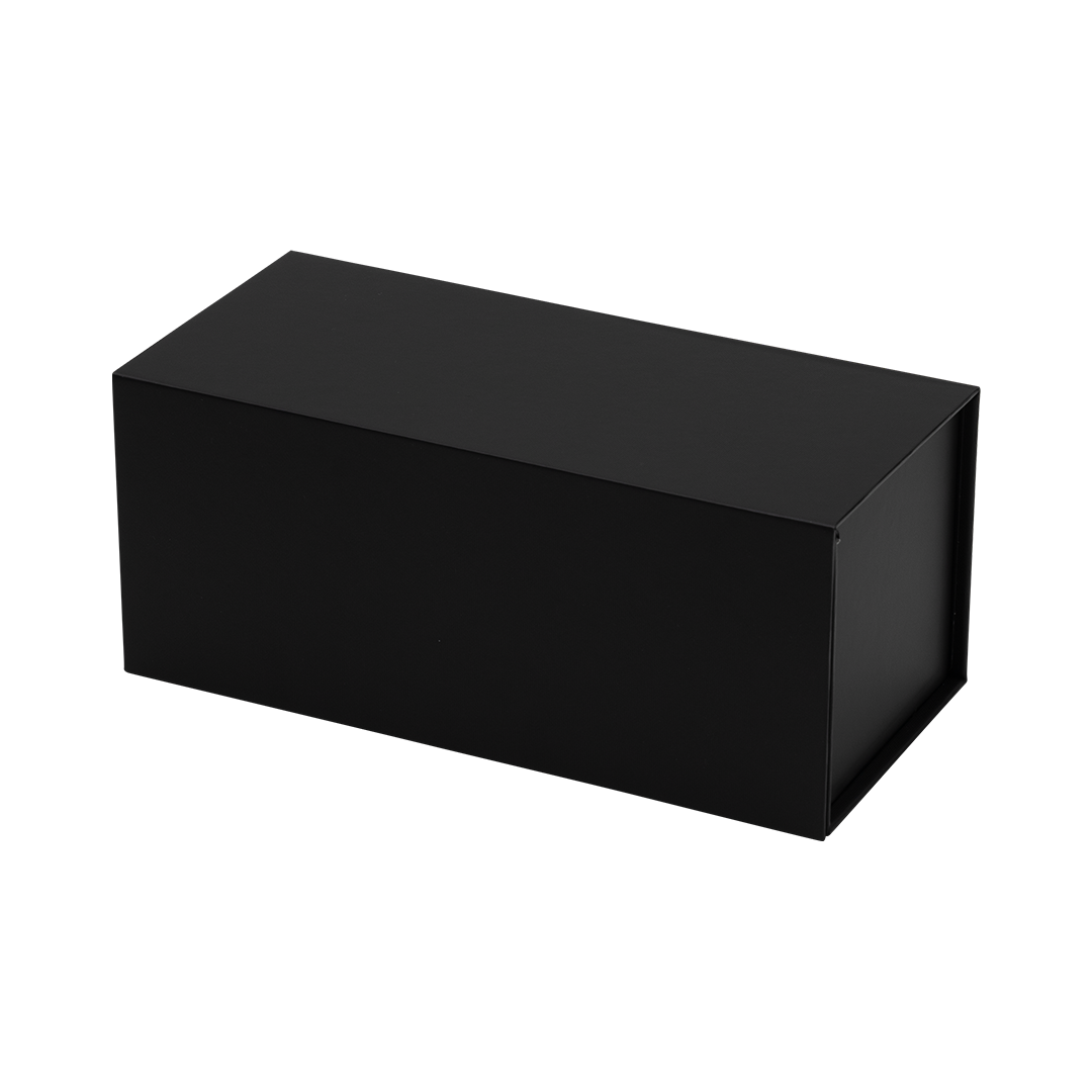 Gift Box, Spirit Bottle Emboss Magnetic Closure 255x110x110mm, Matt Black