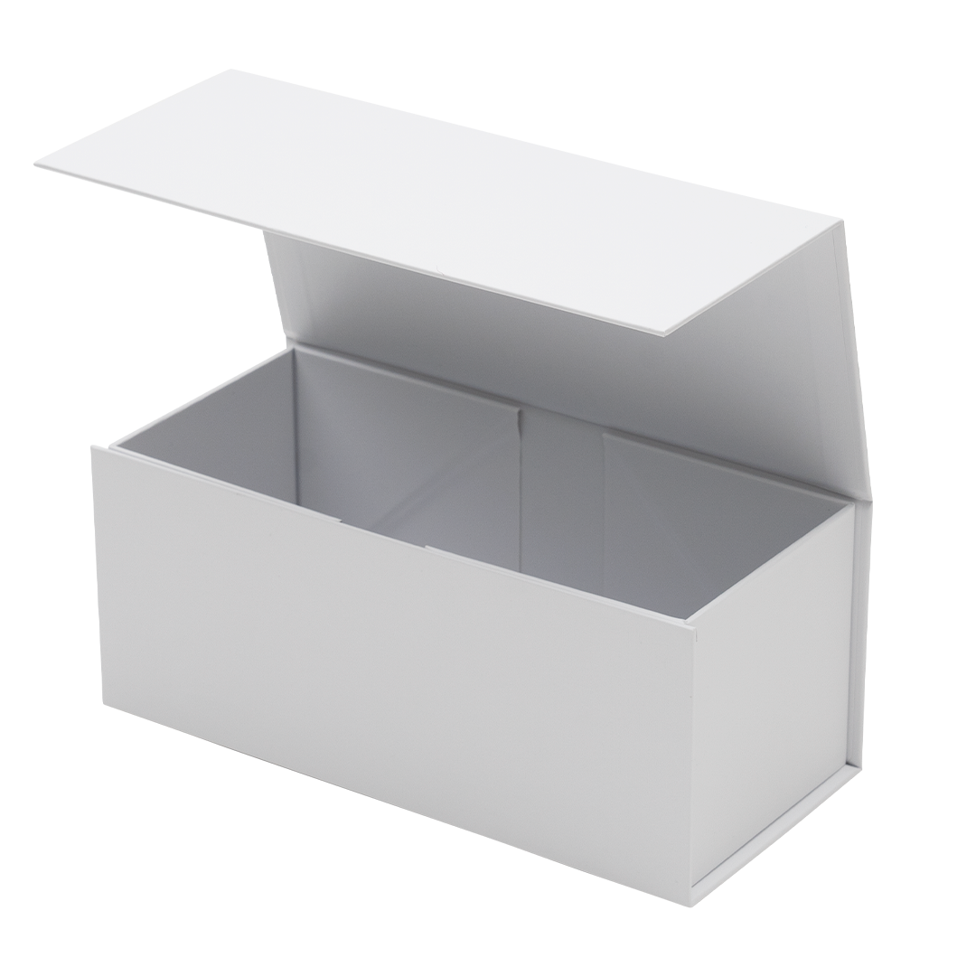 Gift Box, Spirit Bottle Emboss Magnetic Closure 255x110x110mm, Matt White - Sample
