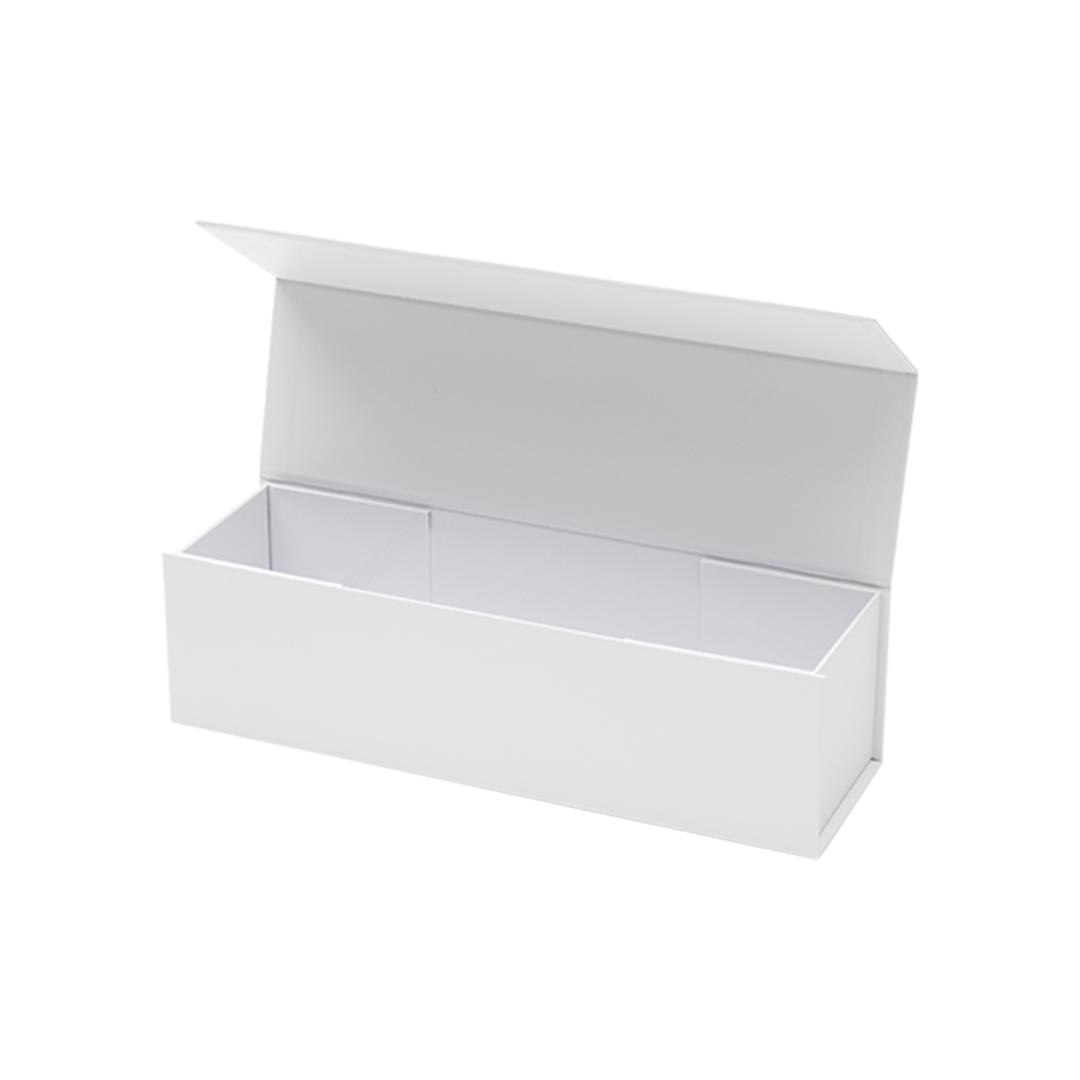 Wine Box, Single Emboss Magnetic Closure 345x95x97mm, Matt White - Sample