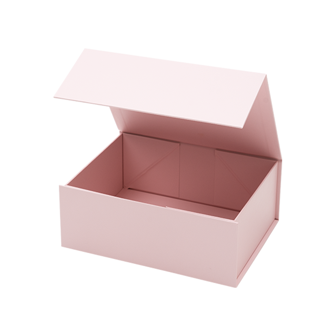 Hamper Box, Rectangle, Emboss Magnetic Closure Small, Matt Pastel Pink Custom Print