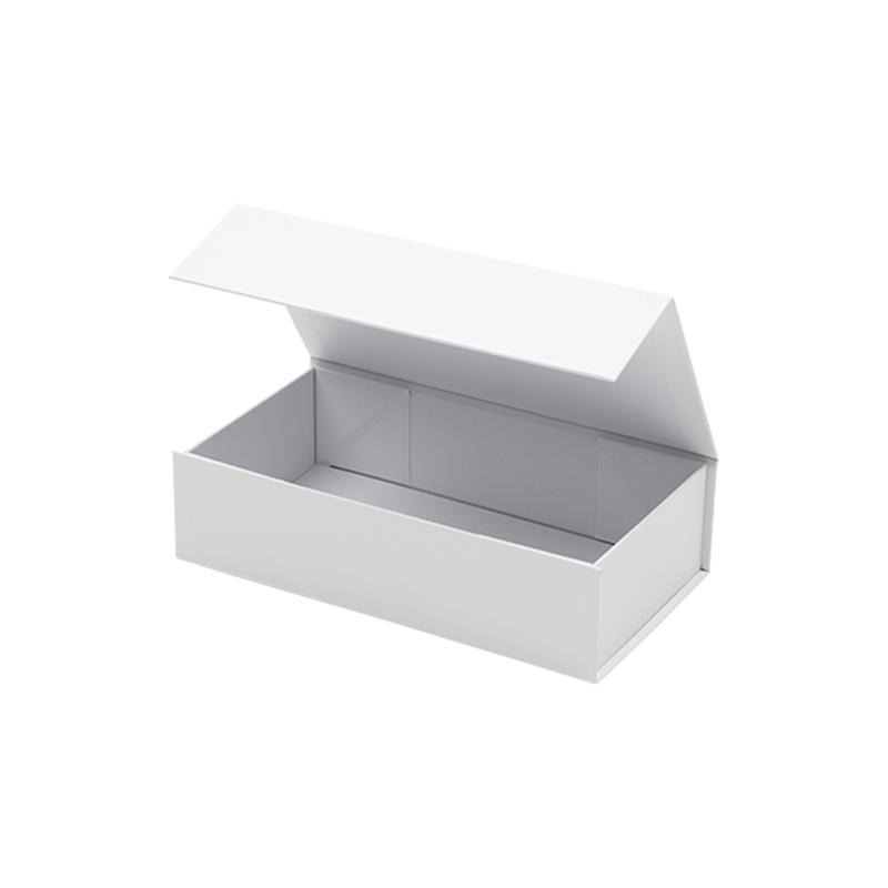 Gift Box, Low Line, Medium Emboss Magnetic Closure 265x140x70mm, Matt White