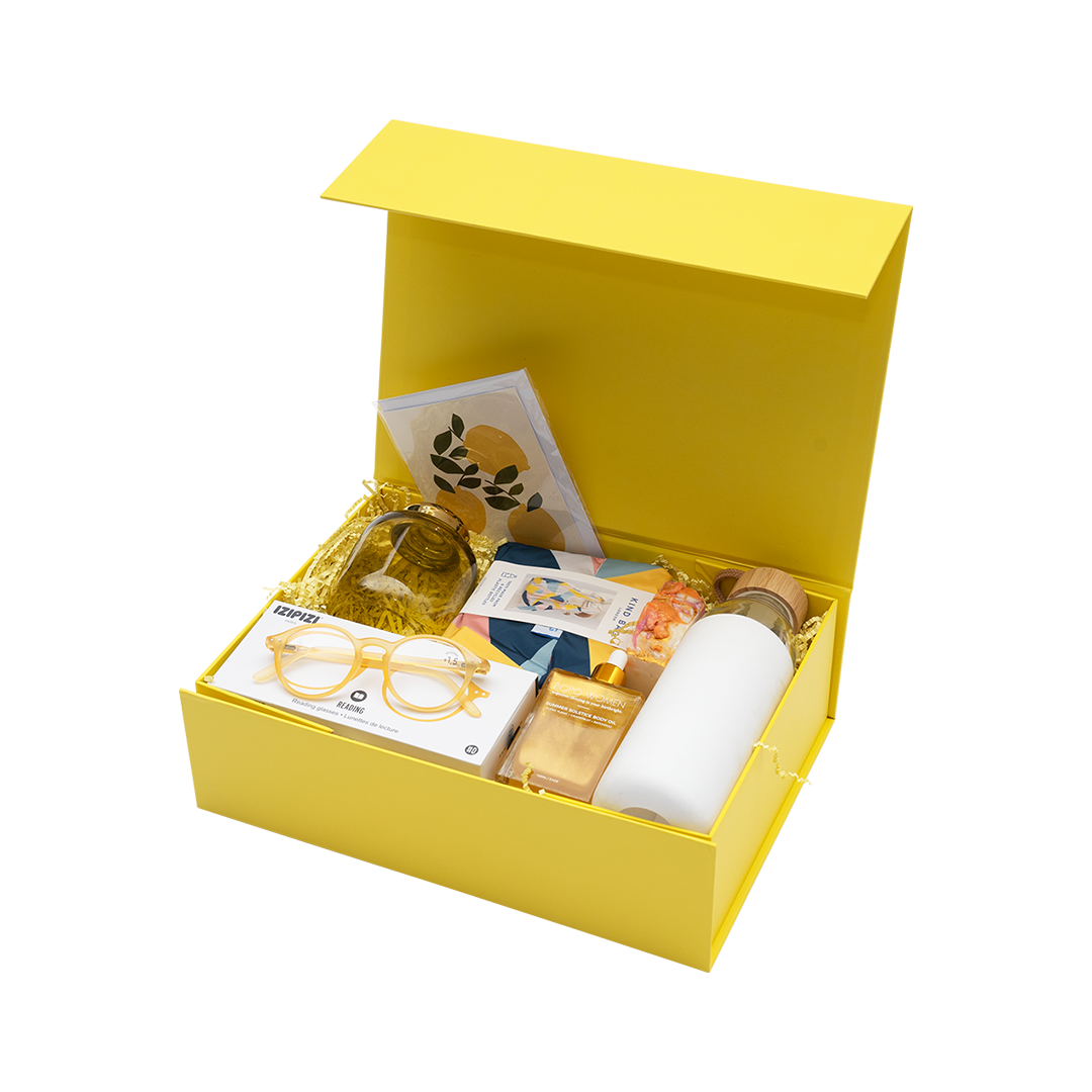 Hamilton Case Box 1 - Matt Pastel Yellow Emboss Magnetic Closure Custom Print