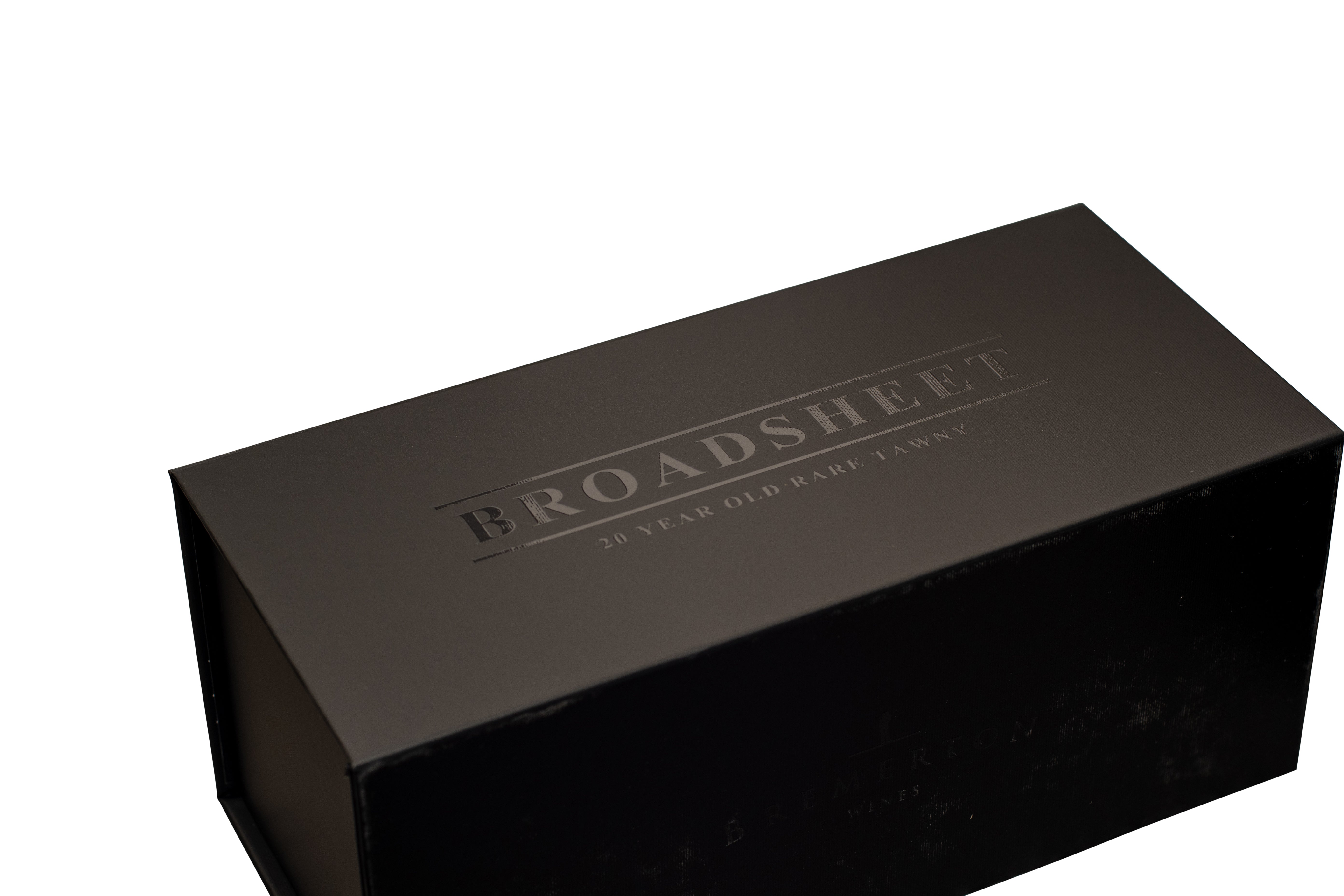 Gift Box, Spirit Bottle Emboss Magnetic Closure 255x110x110mm, Matt Black Custom Print