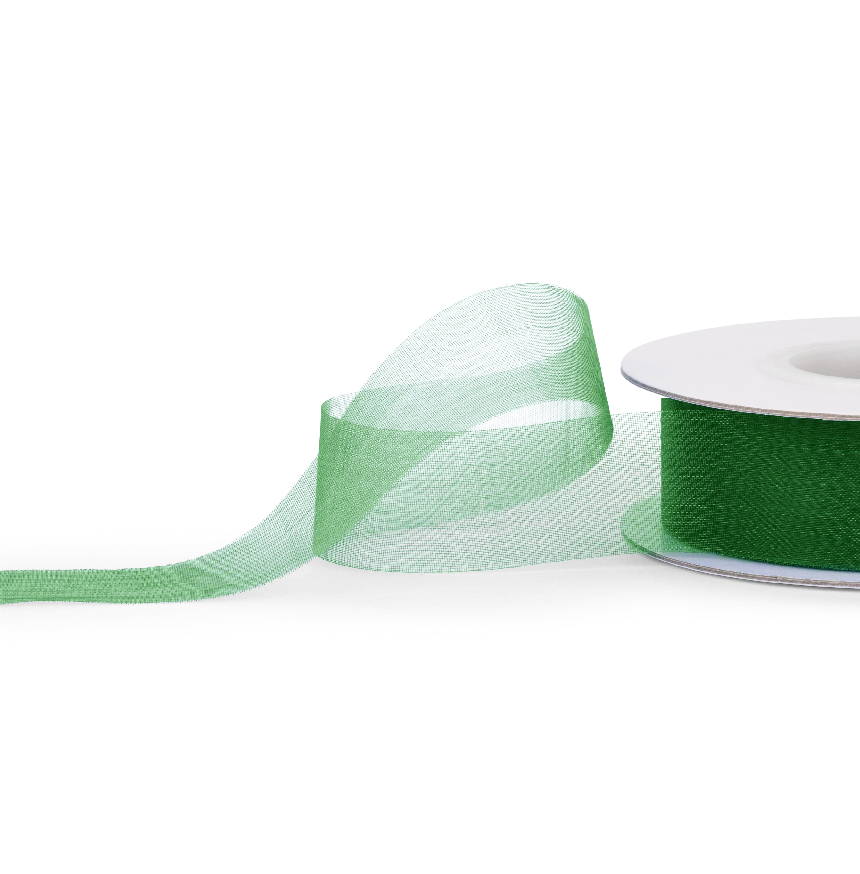 Cut Edge Premium Organza Ribbon 50mm x 50 metres - Emerald Green