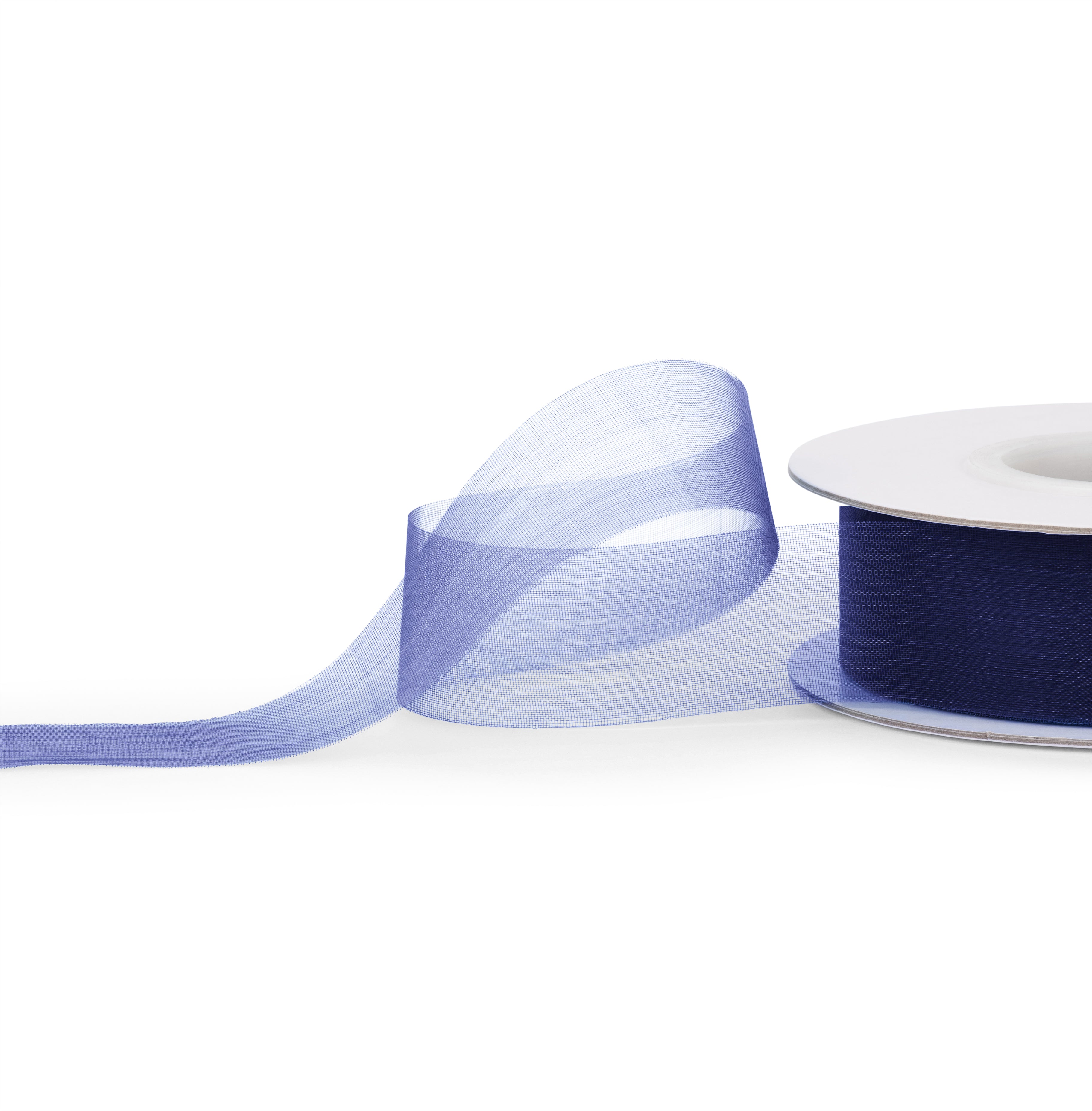 Cut Edge Premium Organza Ribbon 50mm x 50 metres - Navy