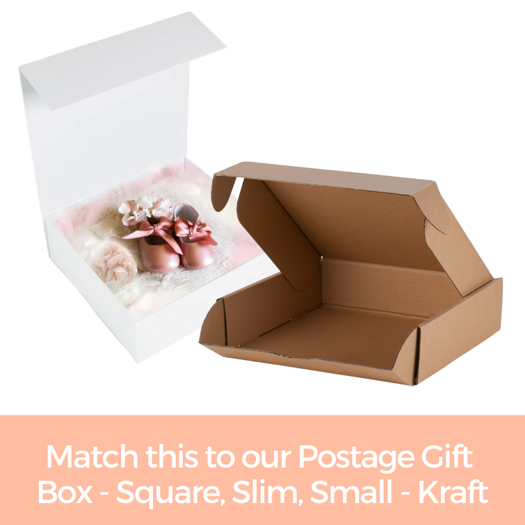 Gift Box Square Slim - Magnetic Closure Medium, Matt White Custom Print