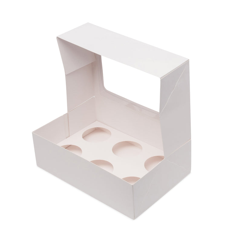 Six Cupcake Box - Gloss White