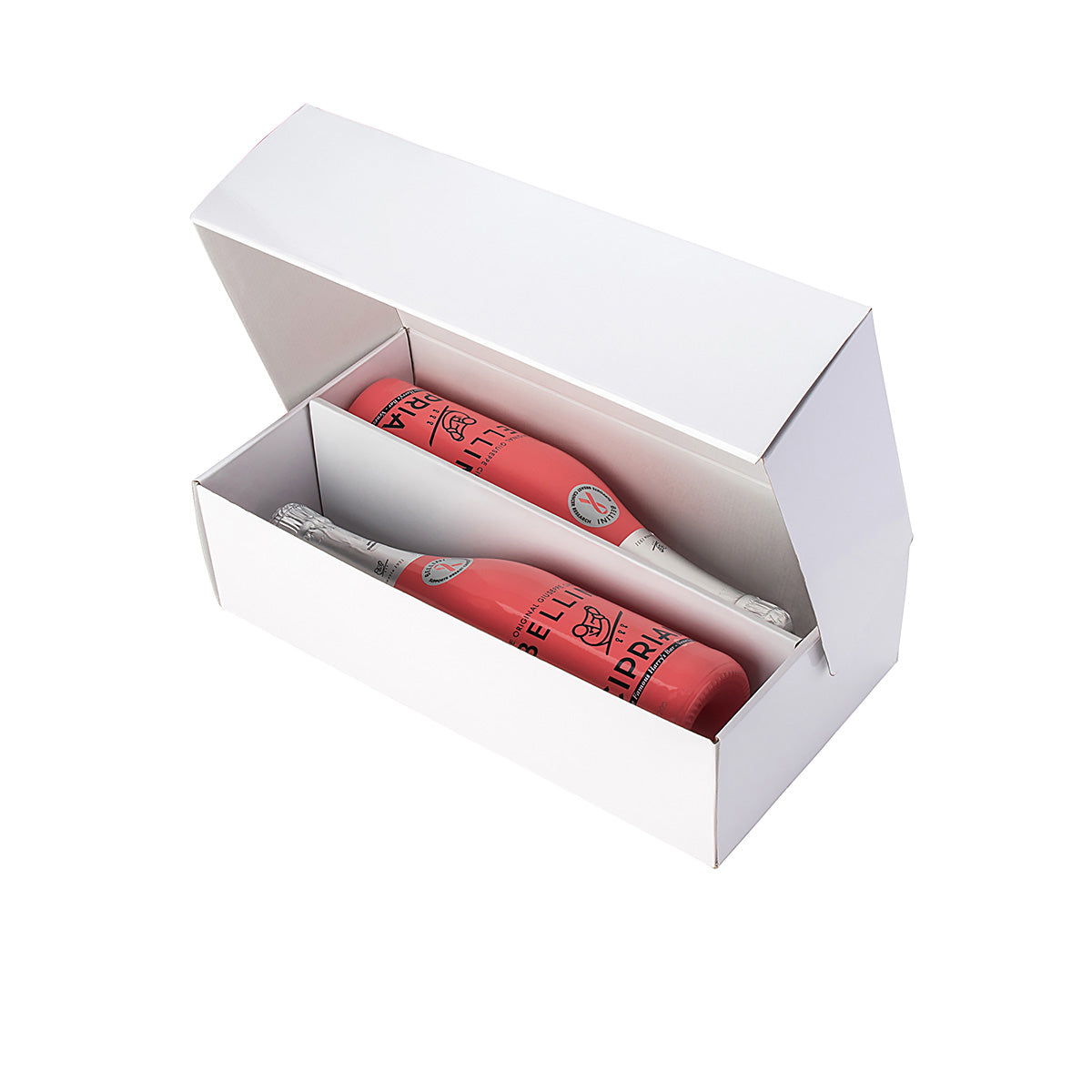 2 Bottle Wine Gift Shipper Box - Gloss White - Sample