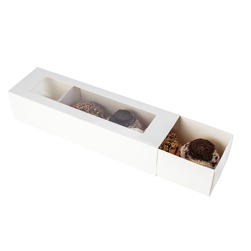 Cake & 4 Donut Window Box - Long - White Gloss Artcard