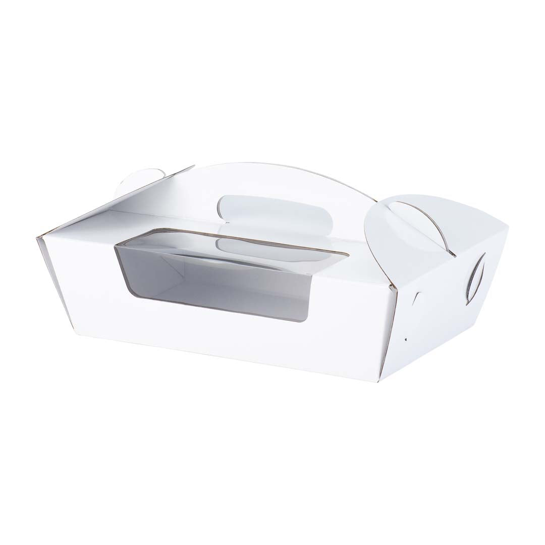 Catering Hamper Carry Box - Window - Small - Gloss White - Sample