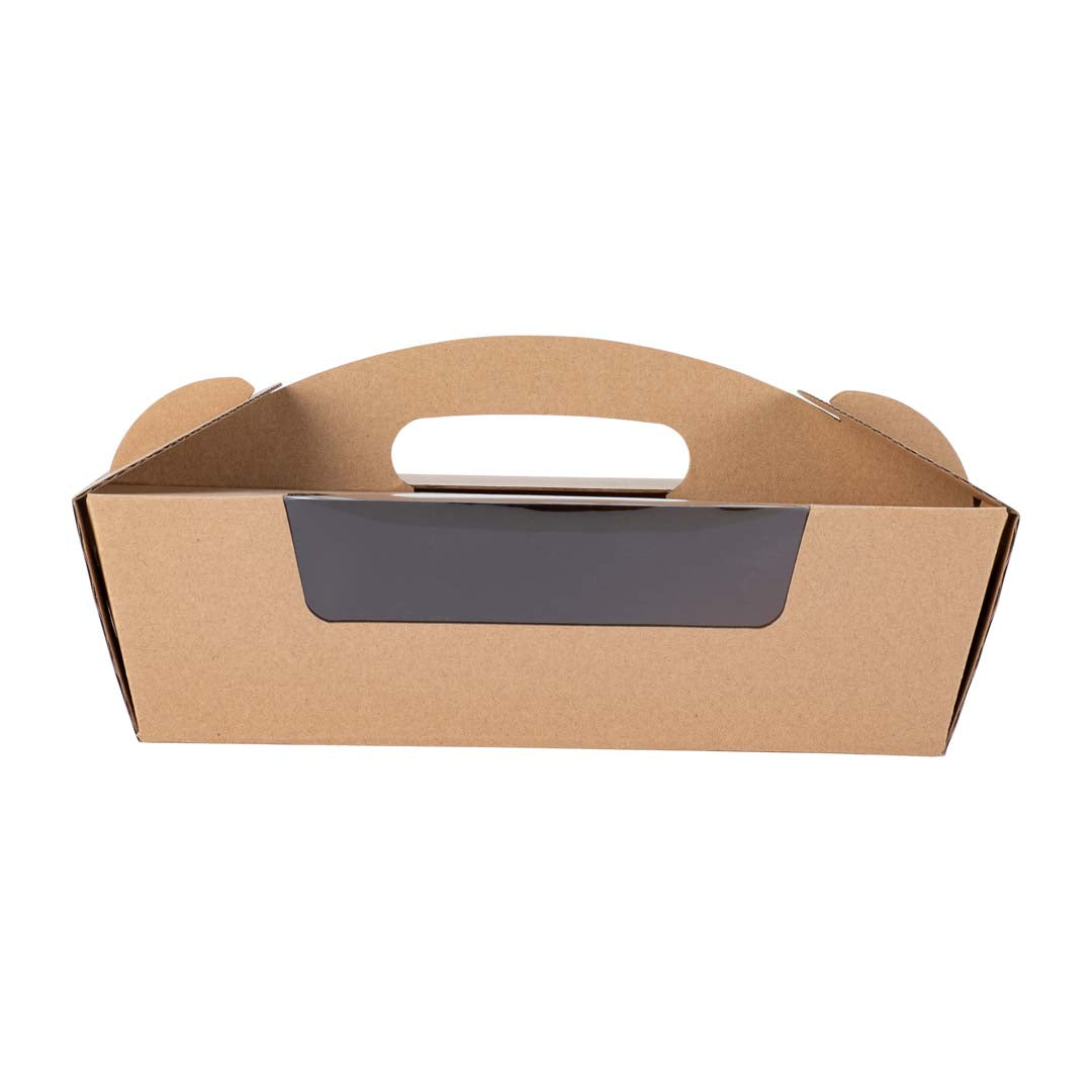Catering Hamper Carry Box Window Small Kraft