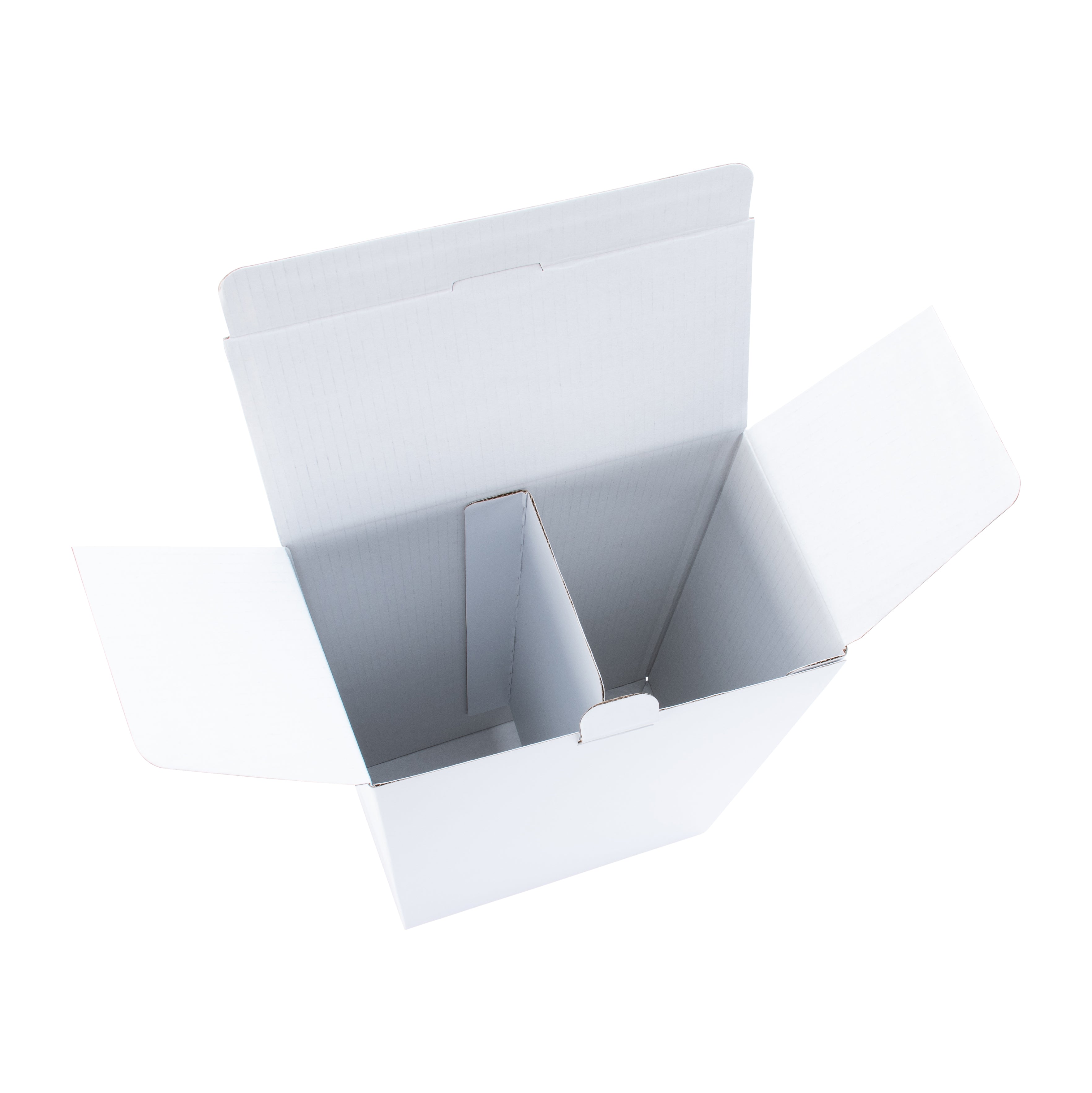 2 Bottle Wine Postage Box - Gloss White - Sample