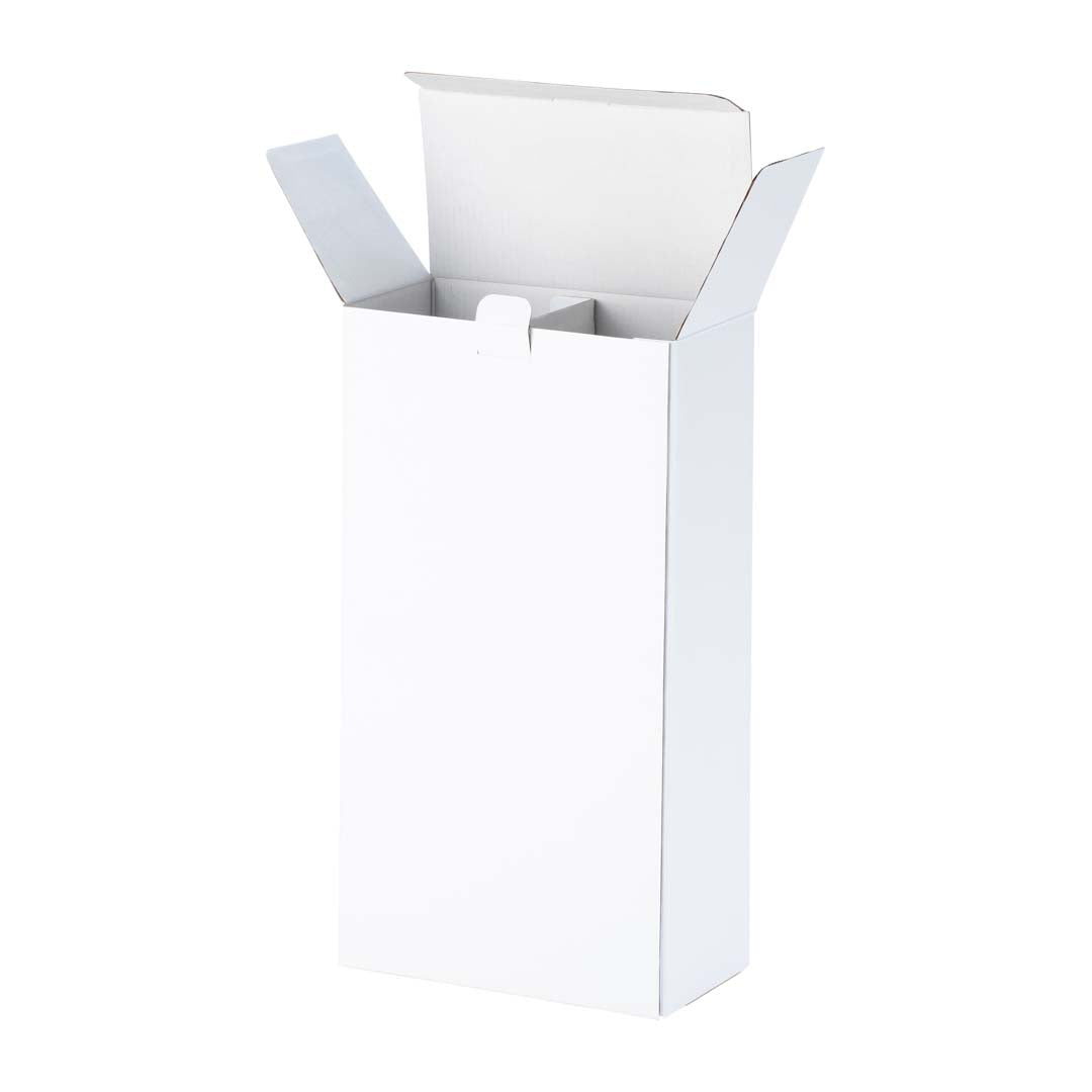 2 Bottle Wine Postage Box - Gloss White - Sample
