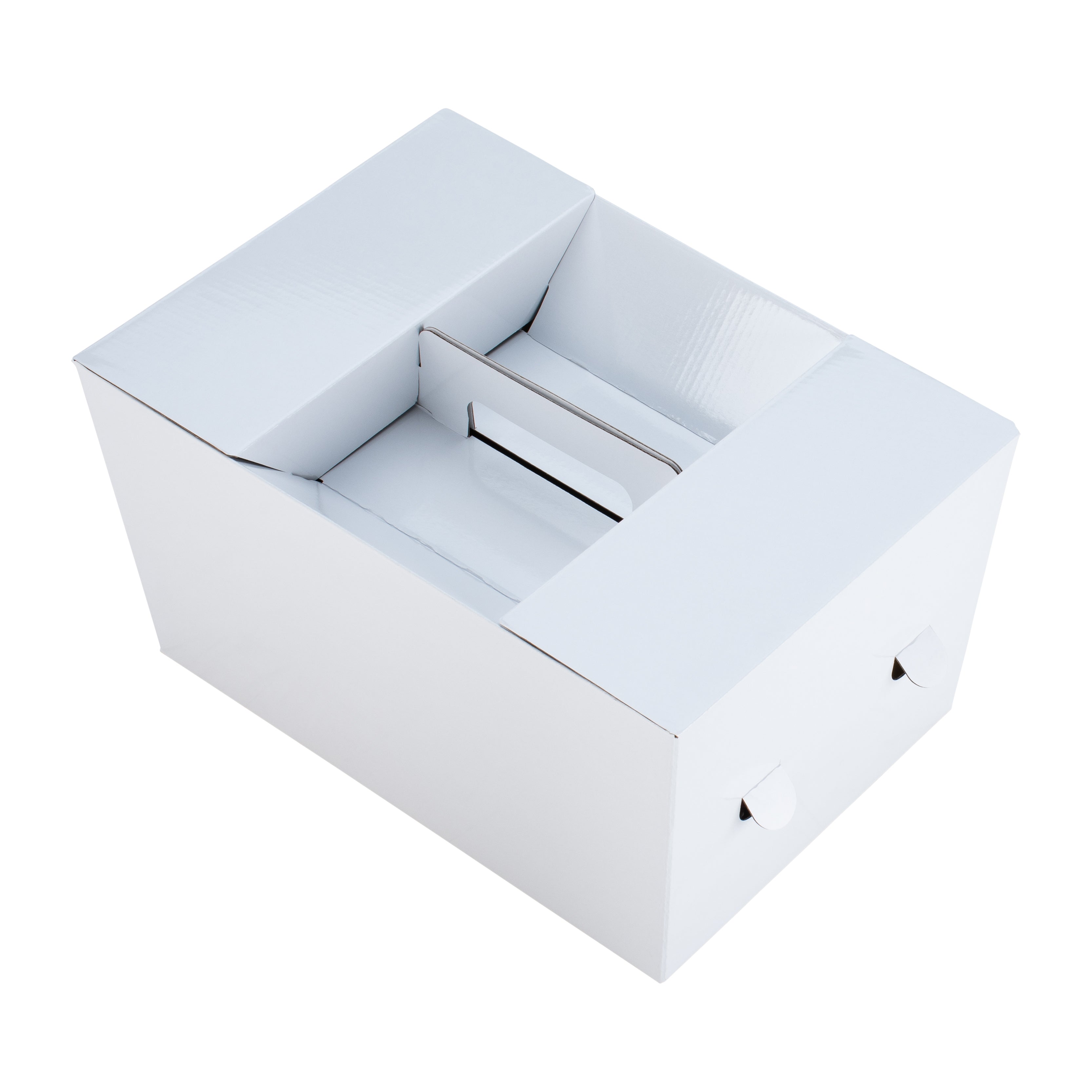 Catering Hamper Carry Box - Deep Large - Recessed Handle - Gloss White - Sample