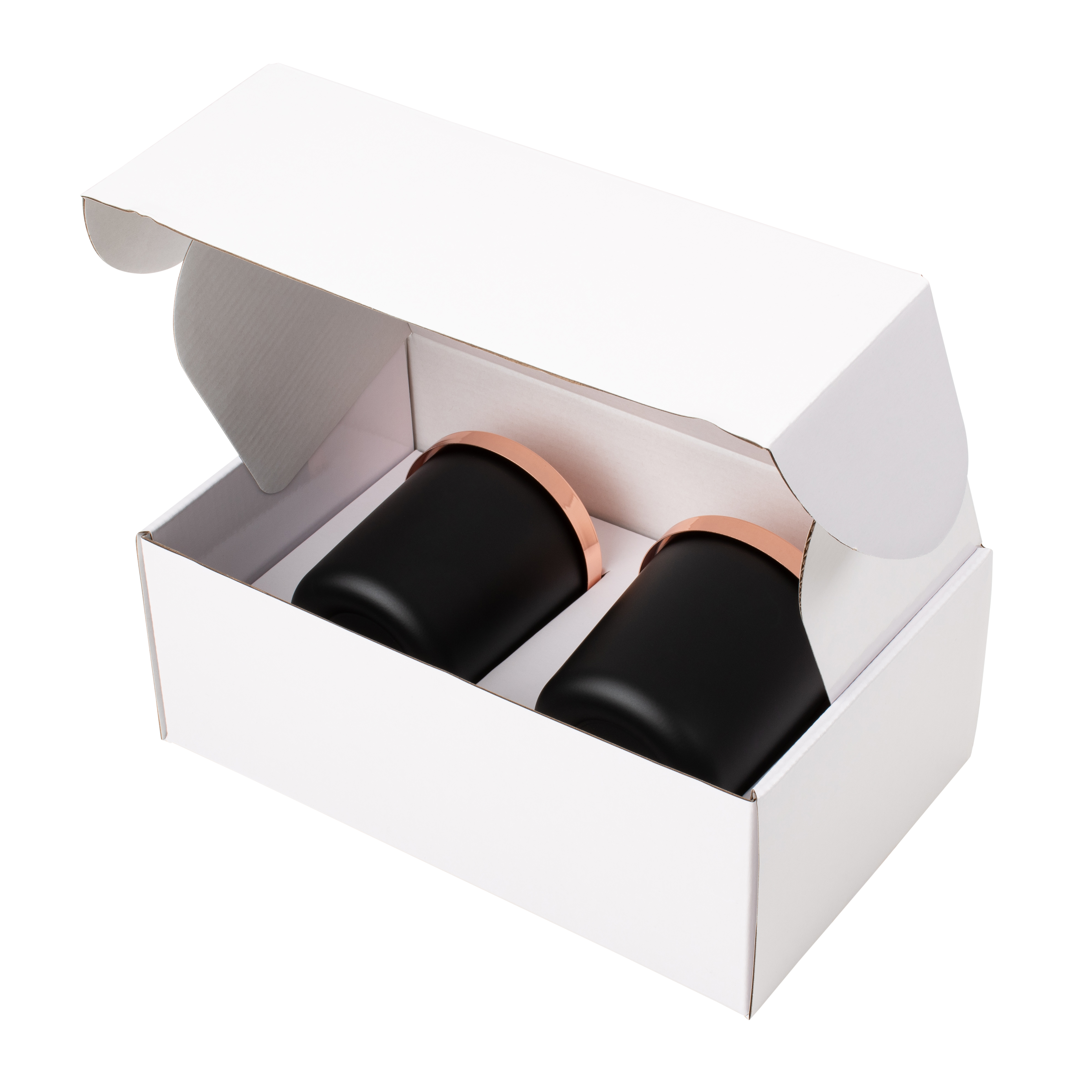 Gift Shipper Box – Candle Jar - Large Rectangle with Insert - Gloss White - Sample