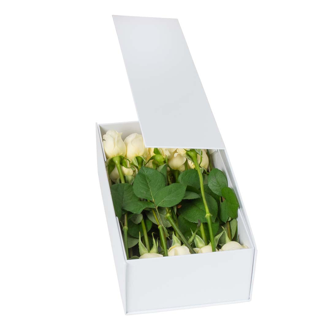 Hamper Box - Rectangle, Magnetic Closure Medium, Matt White Custom Print