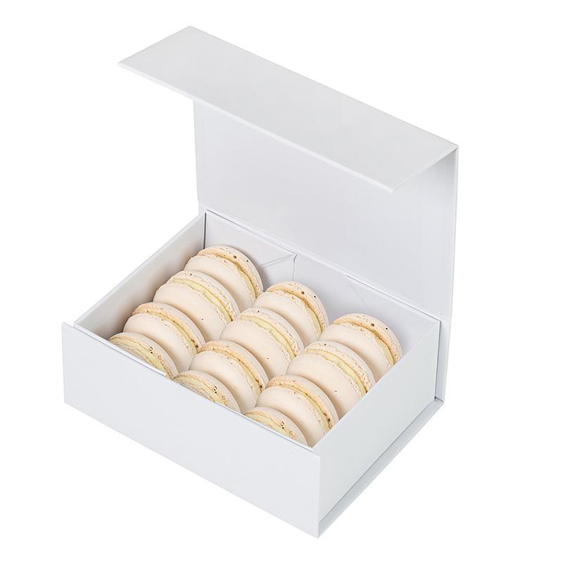 Gift Box - Rectangle Slim, 12 Macaron, Magnetic Closure, Matt White - Sample