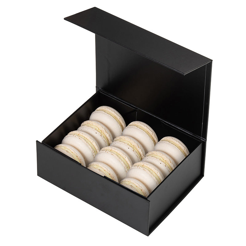 Gift Box - Rectangle Slim, 12 Macaron, Magnetic Closure, Matt Black Custom Print