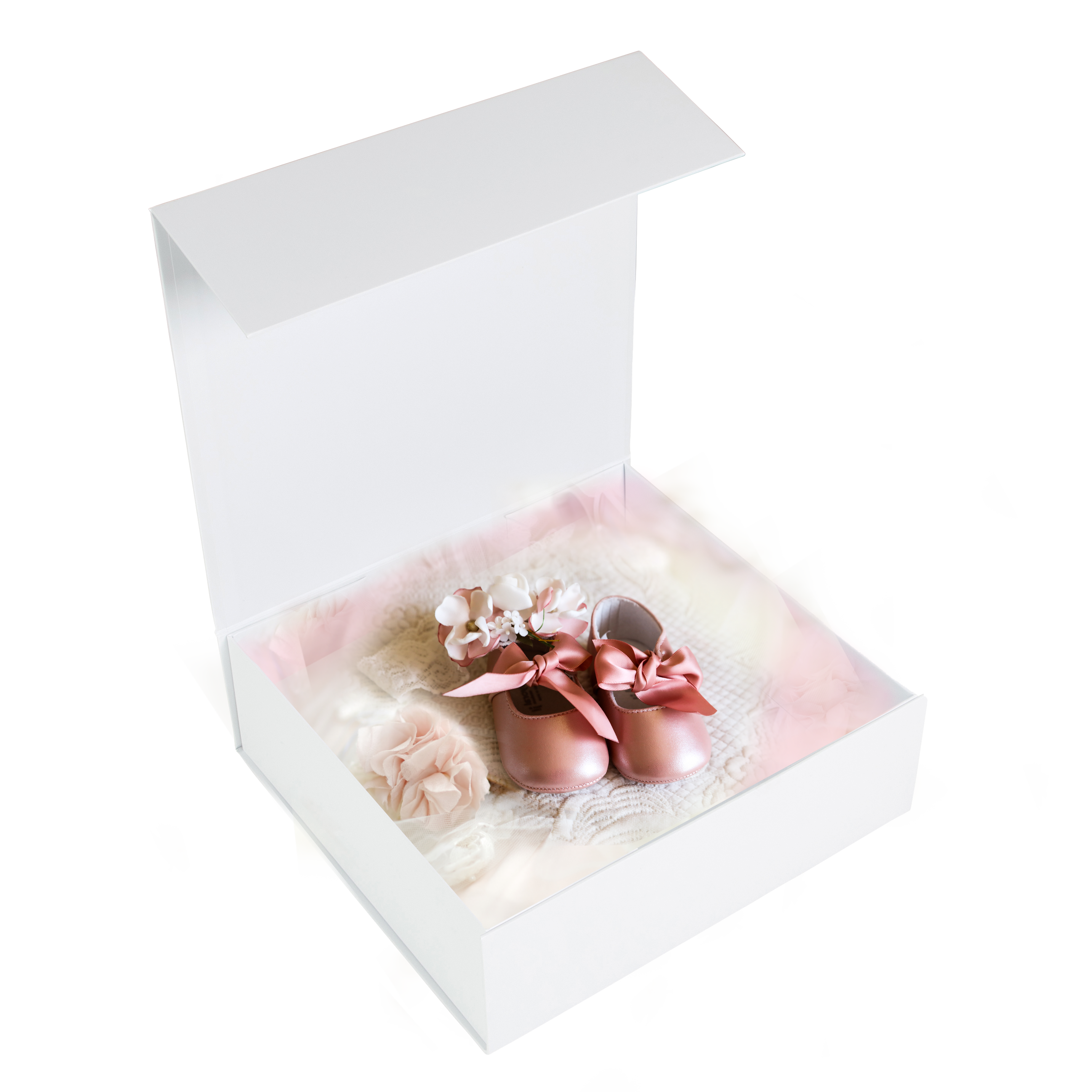 Gift Box Square Slim - Magnetic Closure Medium, Matt White - Sample