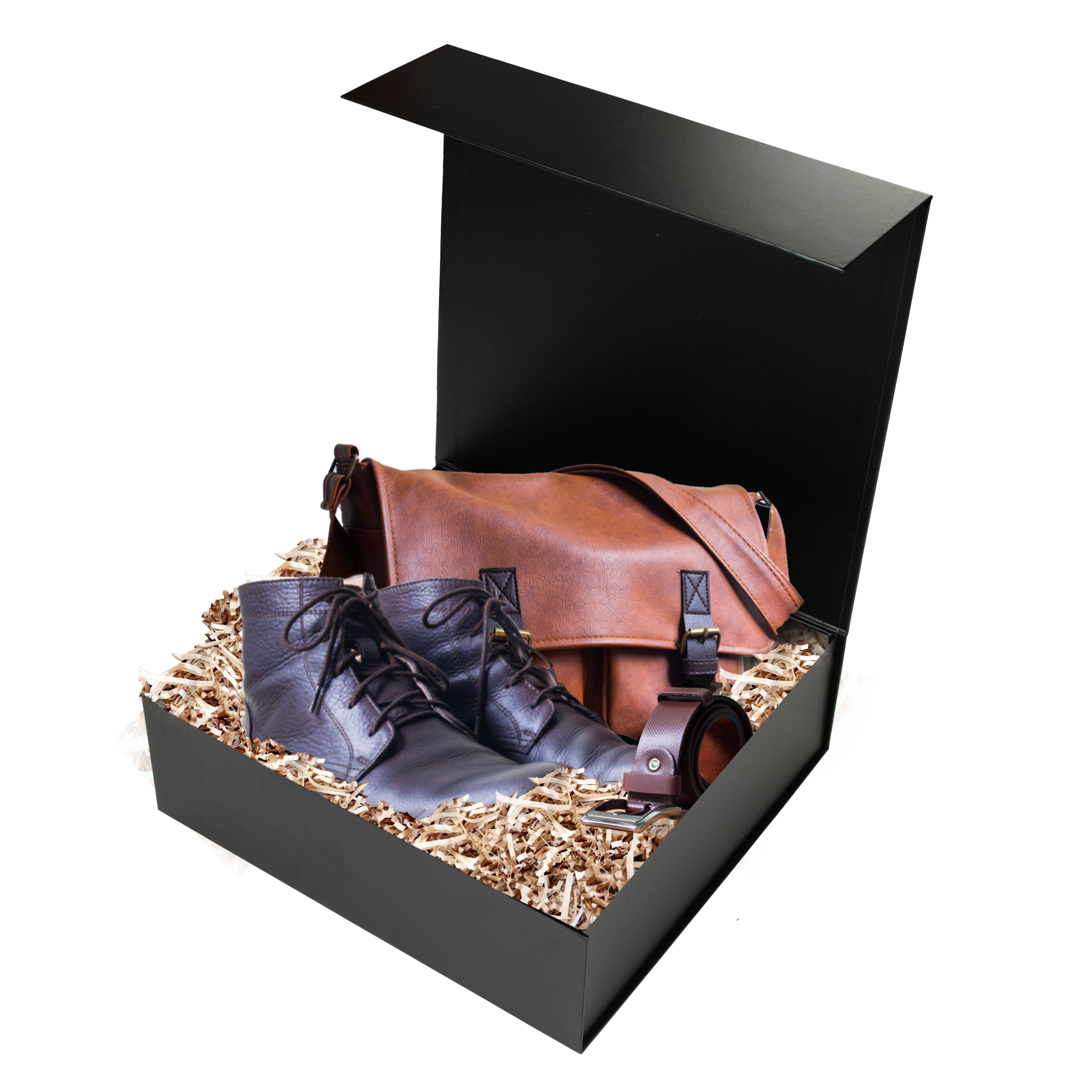 Hamper Box - Square, Magnetic Closure Large, Matt Black Custom Print