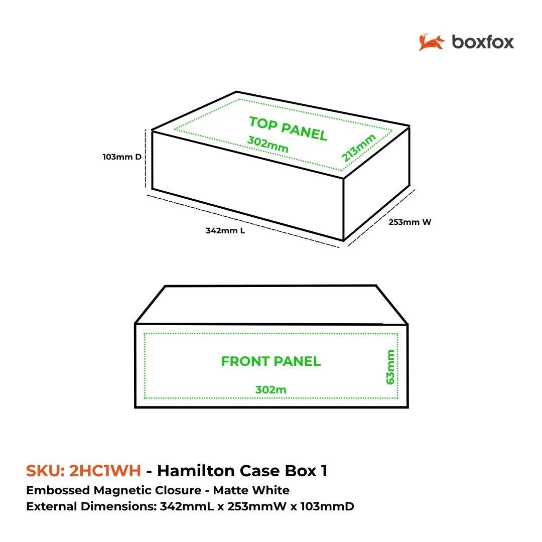 Hamilton Case Box 1 - Matt Pastel Mint Emboss Magnetic Closure Custom Print