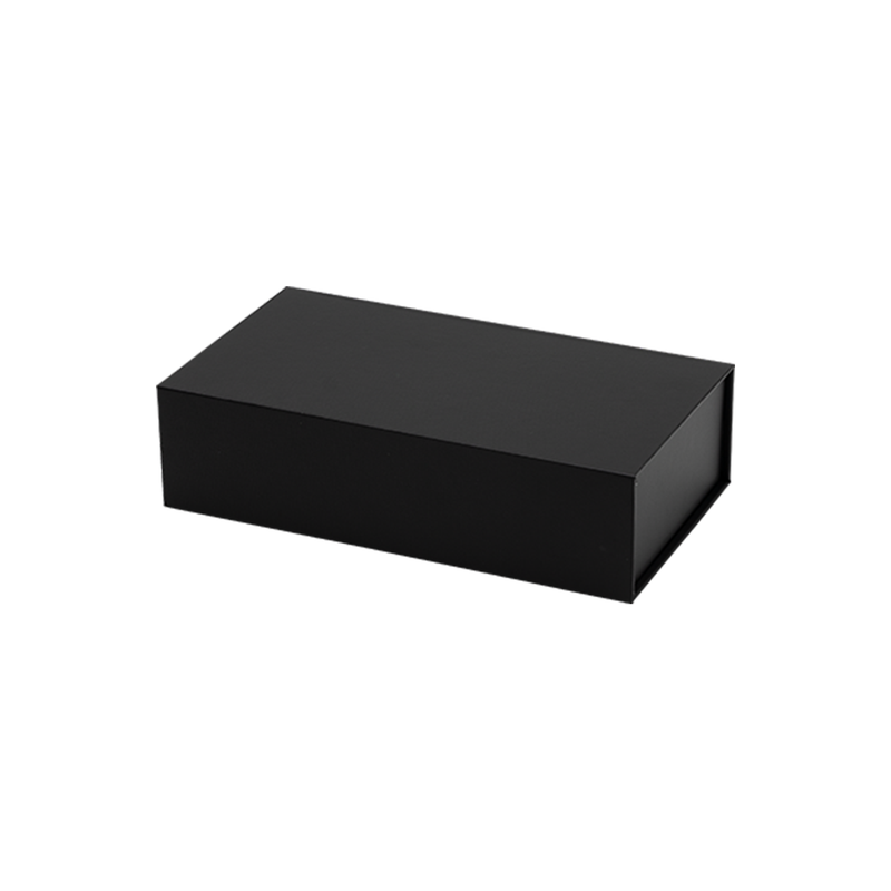 Gift Box, Low Line, Medium Emboss Magnetic Closure 265x140x70mm, Matt Black