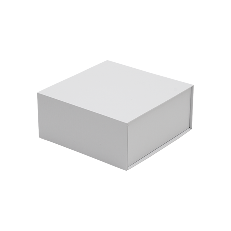 Gift Hamper Box, Medium Emboss Magnetic Closure 220x220x100mm, Matt White