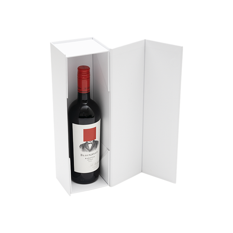 Wine Box, Single Emboss Magnetic Closure 345x95x97mm, Matt White