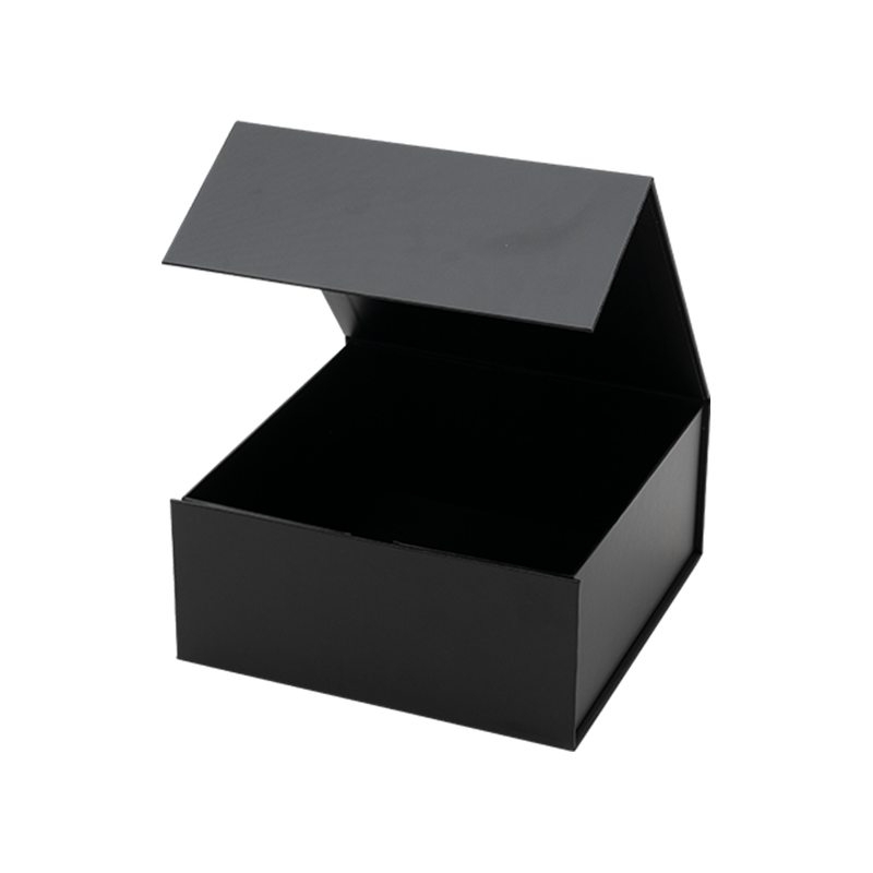 Gift Hamper Box, Medium Emboss Magnetic Closure 220x220x100mm, Matt Black