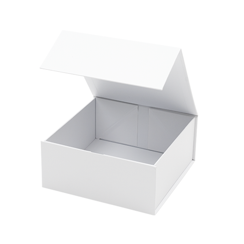 Gift Hamper Box, Medium Emboss Magnetic Closure 220x220x100mm, Matt White