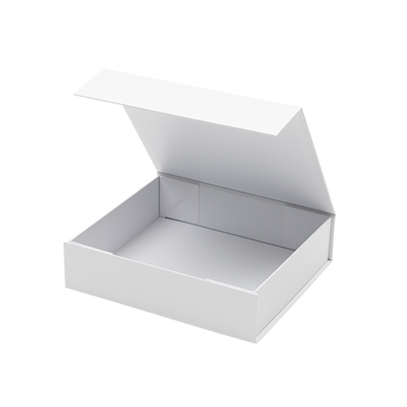 Gift Box, Low Line, Small Emboss Magnetic Closure 245x215x63mm, Matt White