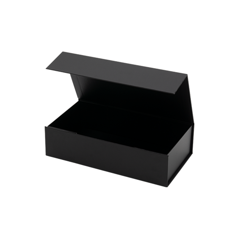 Gift Box, Low Line, Medium Emboss Magnetic Closure 265x140x70mm, Matt Black
