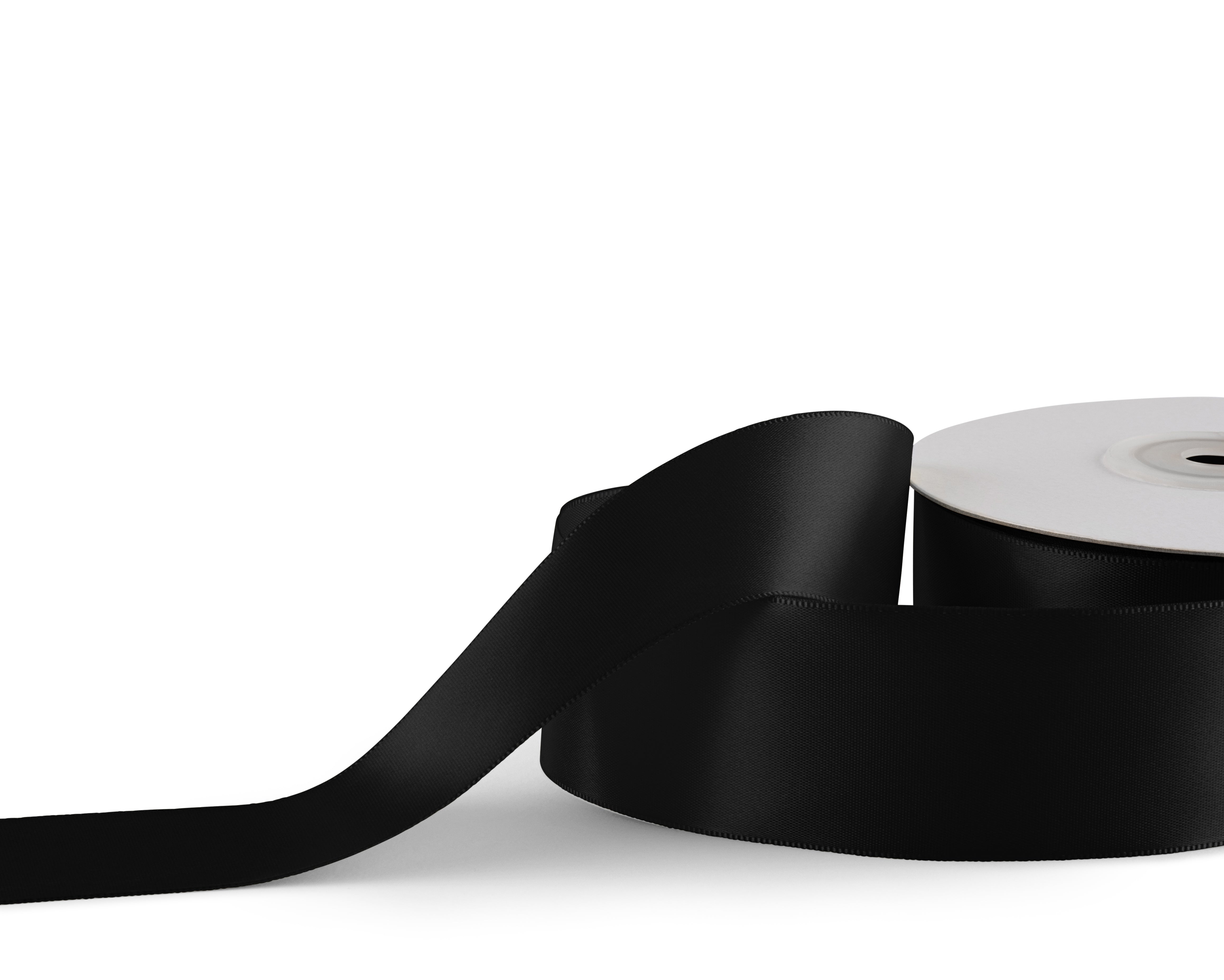 Premium single faced Satin Ribbon 38mm x 30m - Black