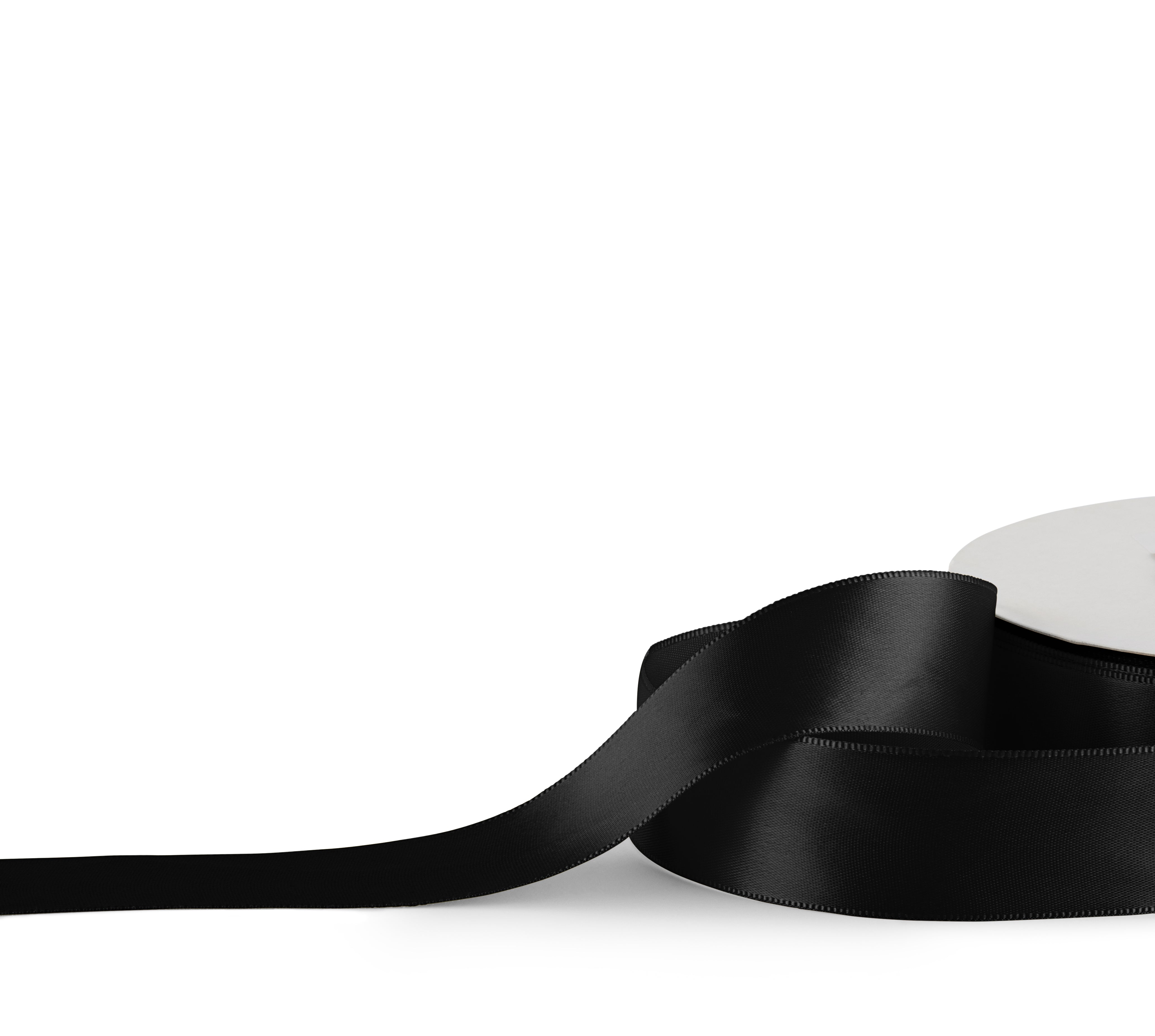 Premium single faced Satin Ribbon 25mm x 30m - Black