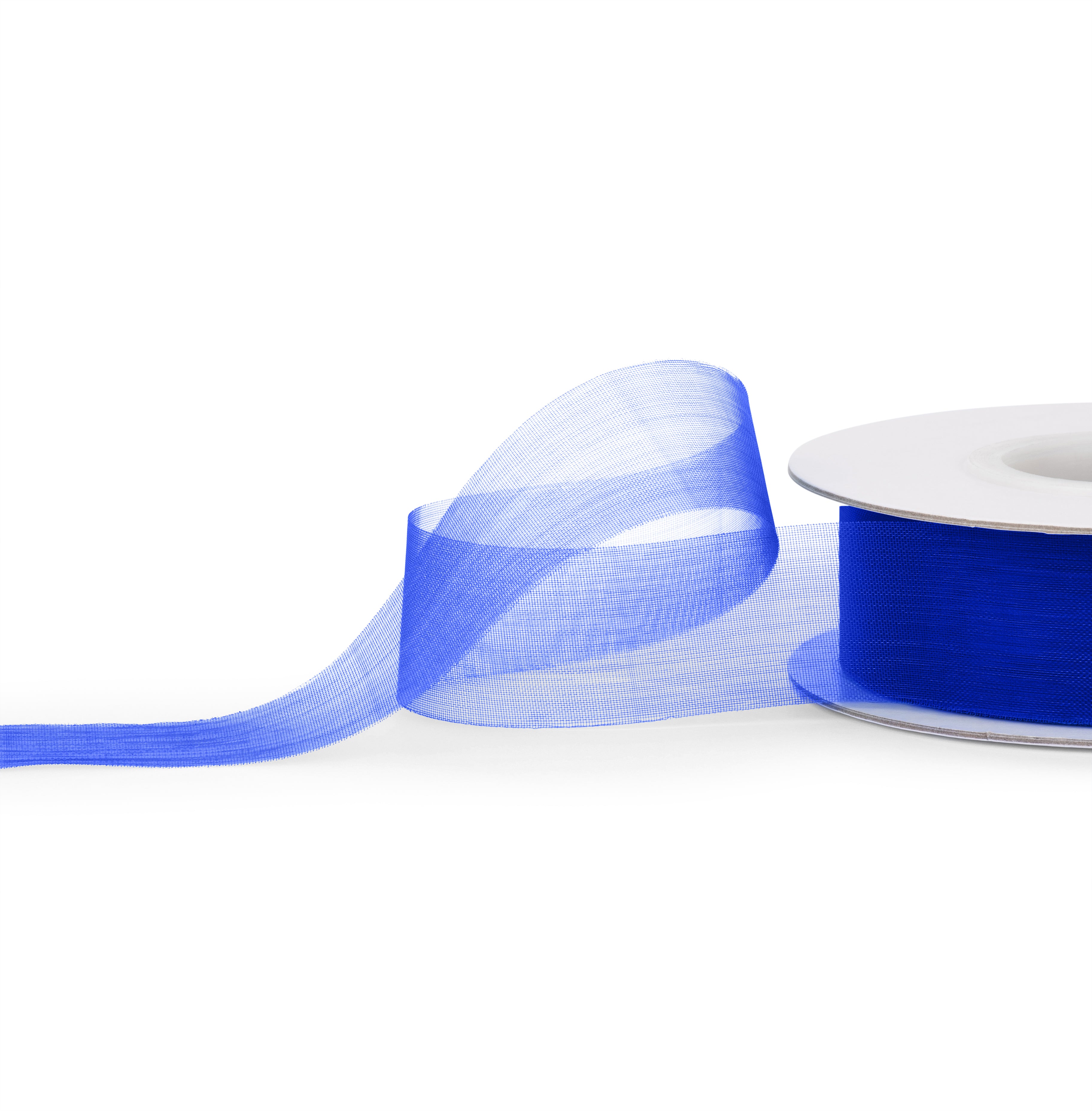 Cut Edge Premium Organza Ribbon 25mm x 50 metres - Royal blue
