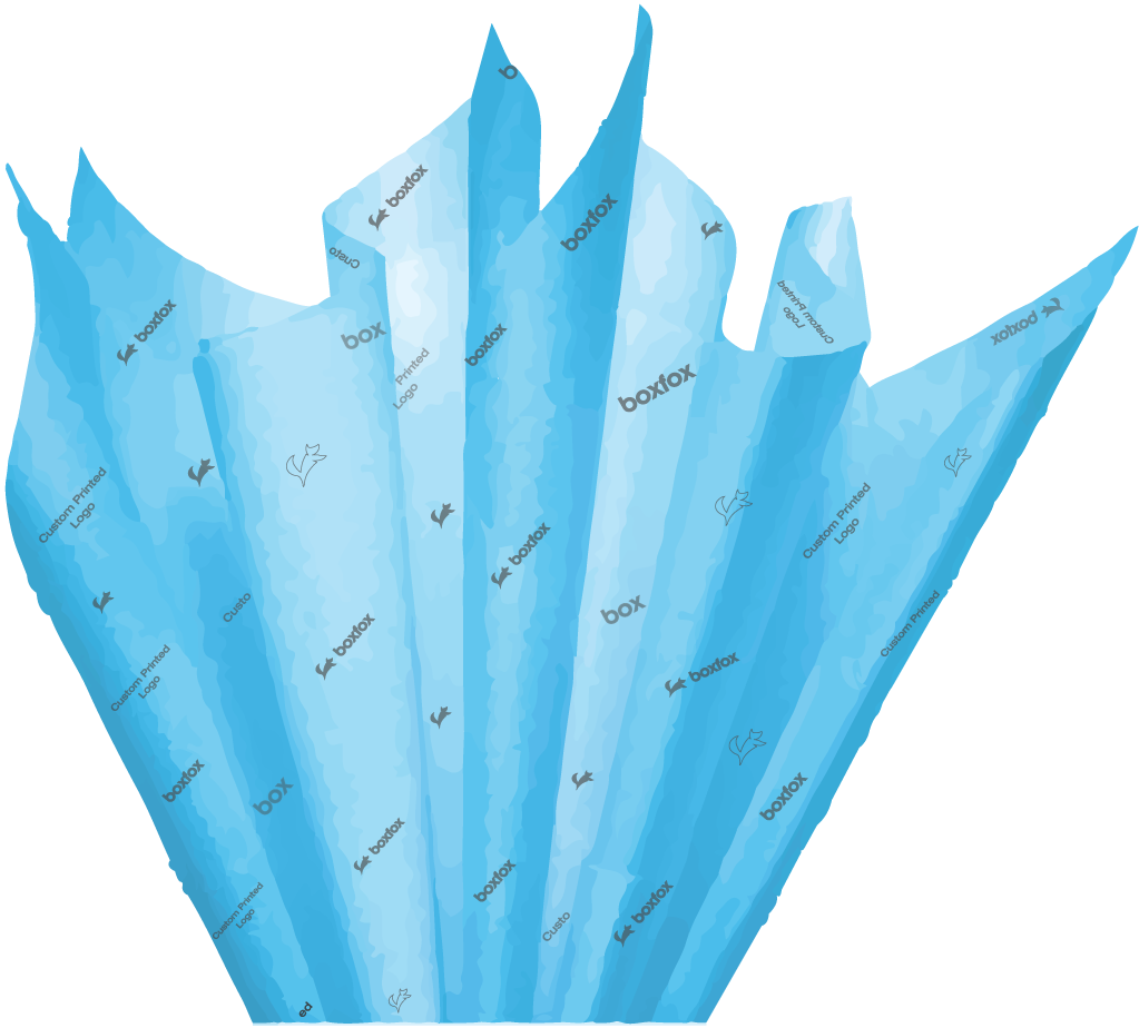 Custom Branded Tissue Paper 500 x 750mm 17gsm - Baby Blue ( 480 Sheets )