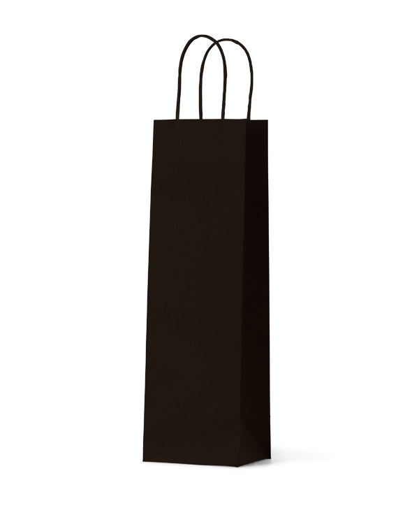 Premium Black Kraft Wine Bag - Single