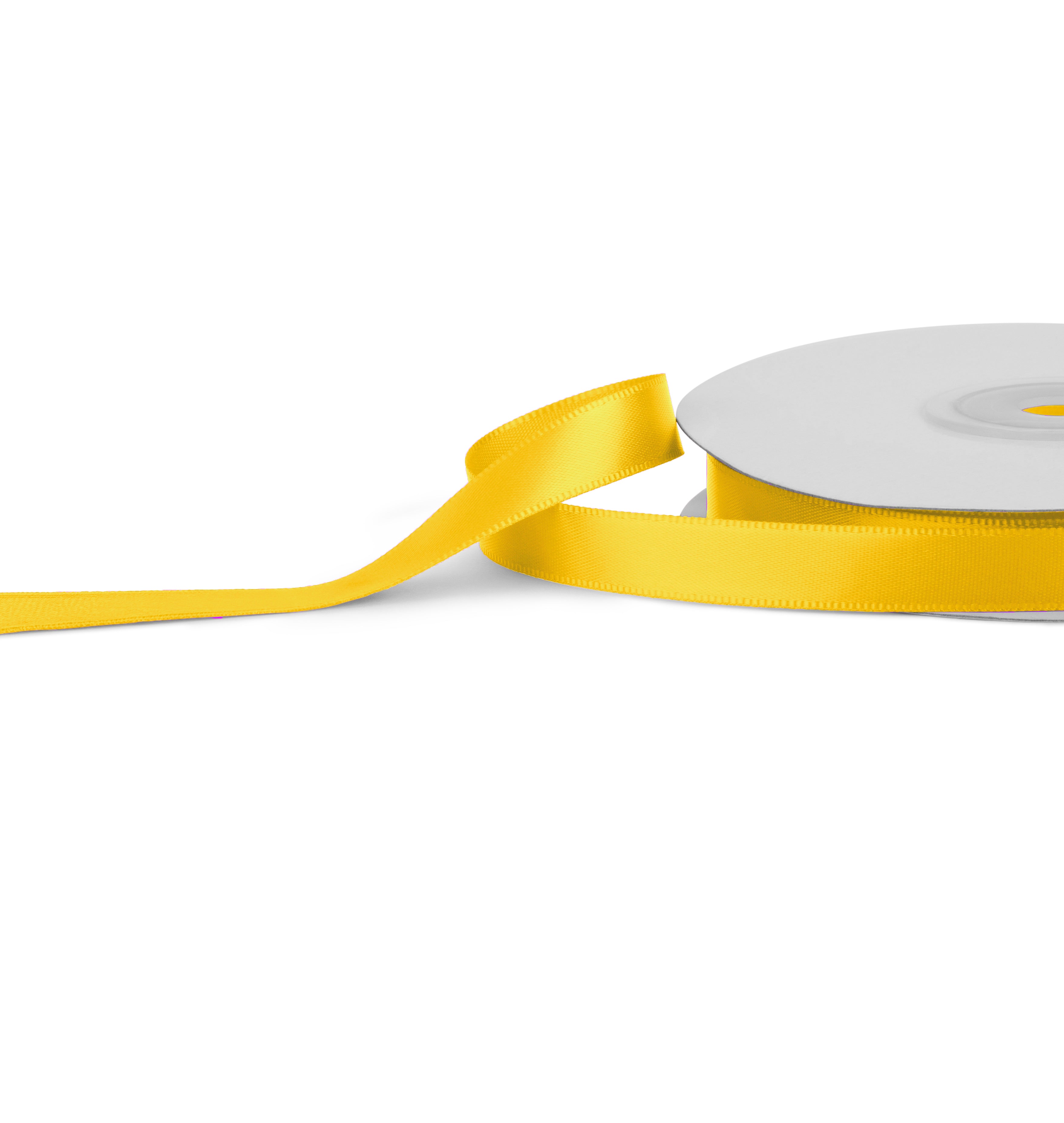 Premium single faced Satin Ribbon 10mm x 30m - Yellow