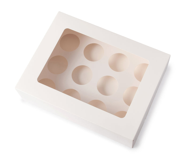 12 Cupcake Box - Gloss White