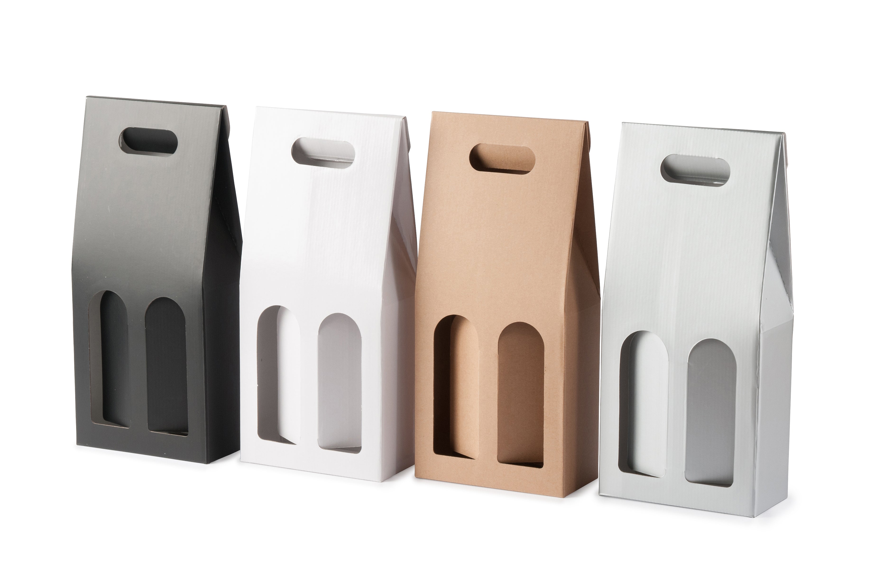 2 Bottle Gable Top Wine Box - Kraft