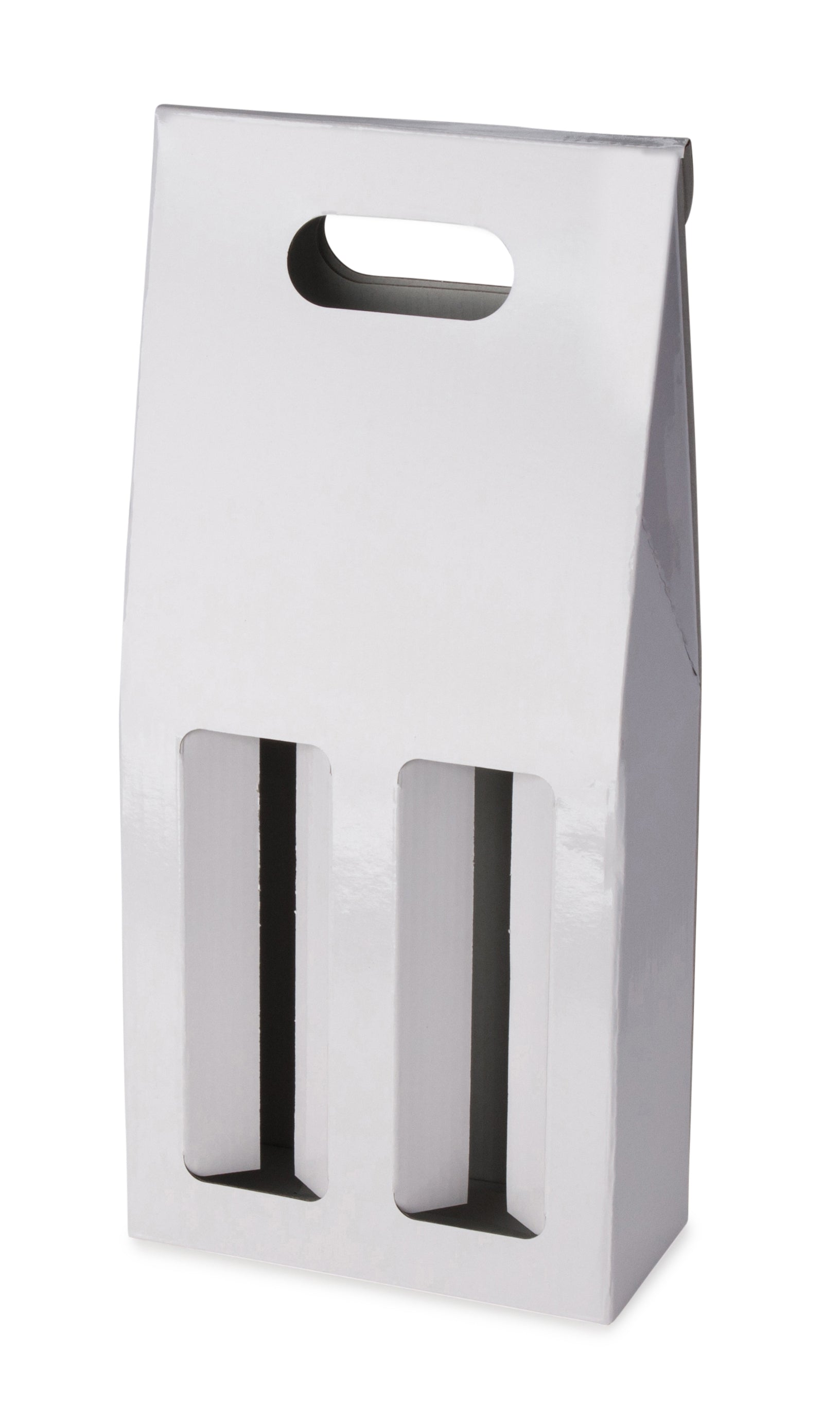 2 Bottle Gable Top Wine Box - Gloss White