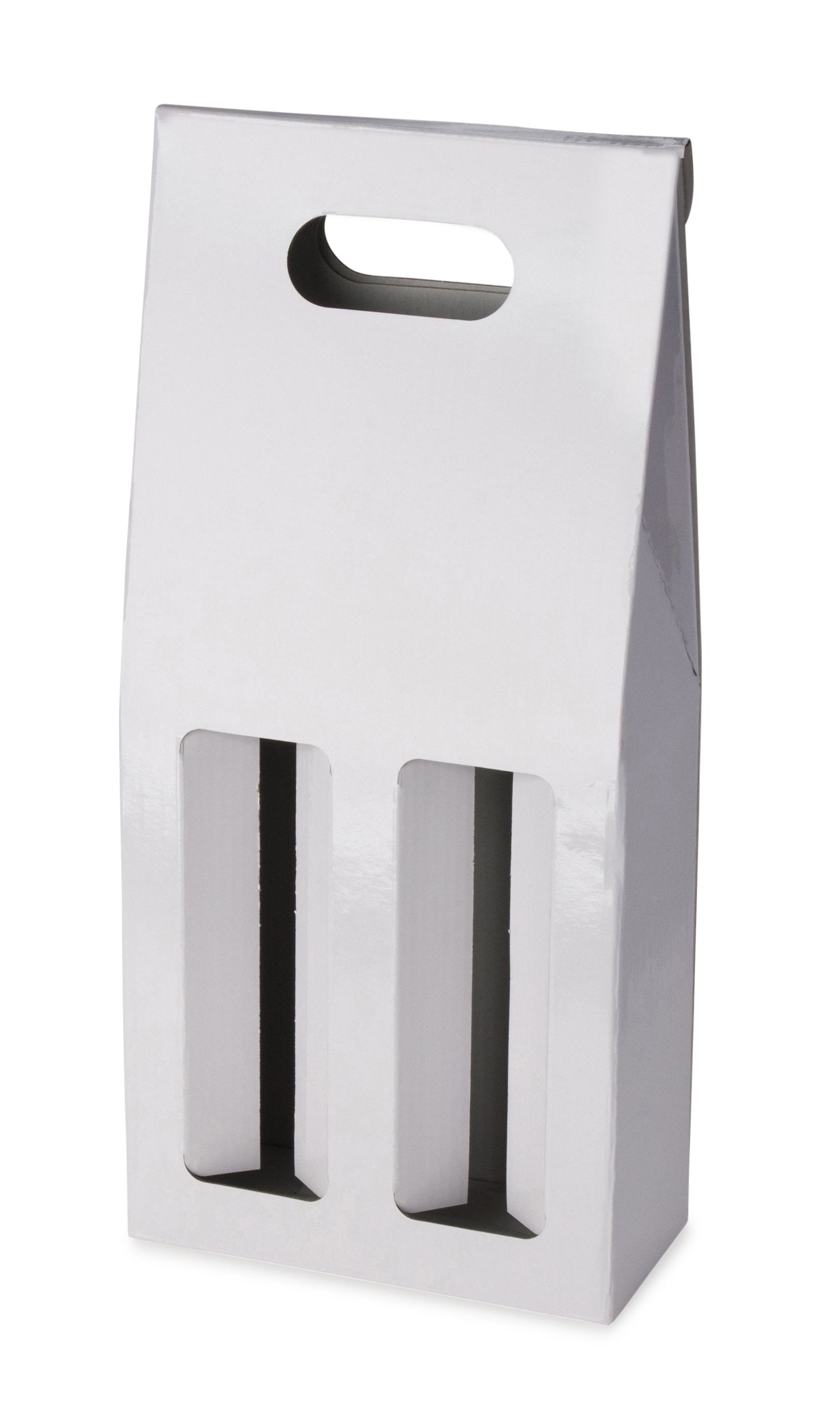 2 Bottle Gable Top Wine Box - Gloss White