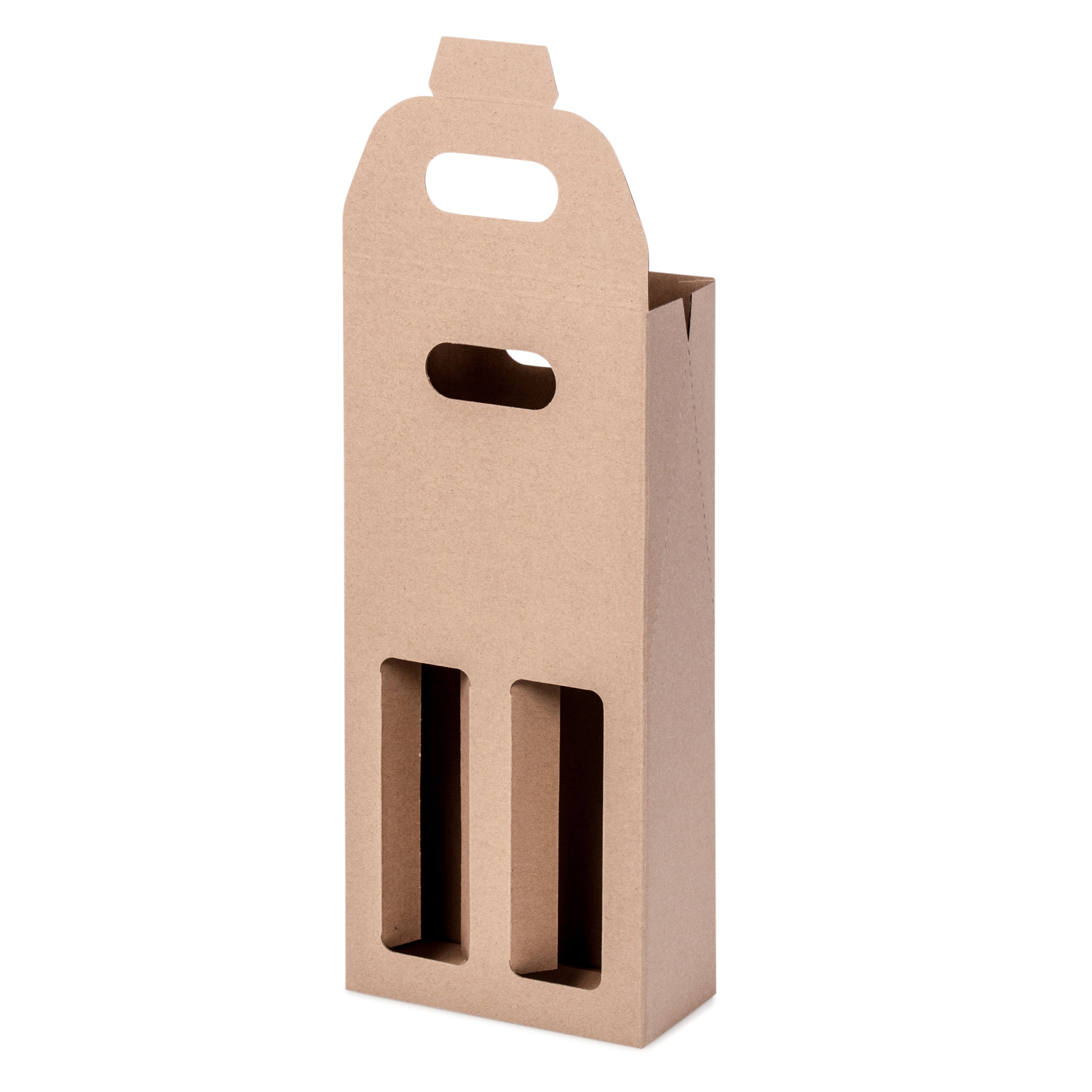 2 Bottle Gable Top Wine Box - Kraft