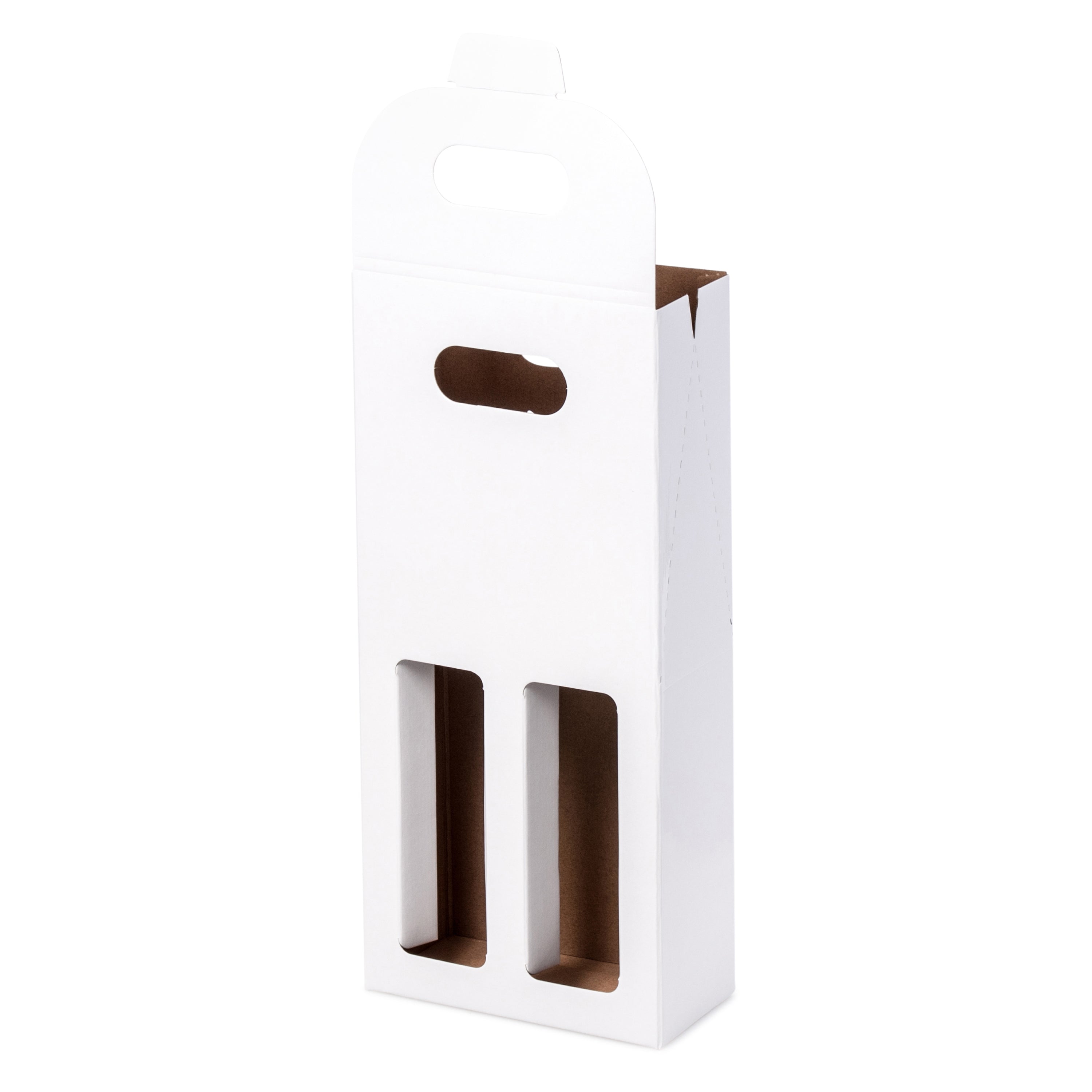 2 Bottle Gable Top Wine Box - Gloss White