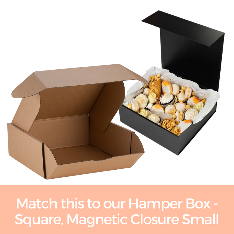 Postage Hamper Box - Square, Deep, Small - Kraft