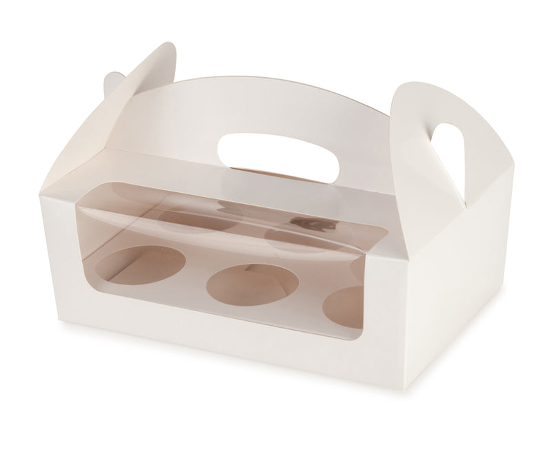 Amelia 6 Cupcake Carry Box - White