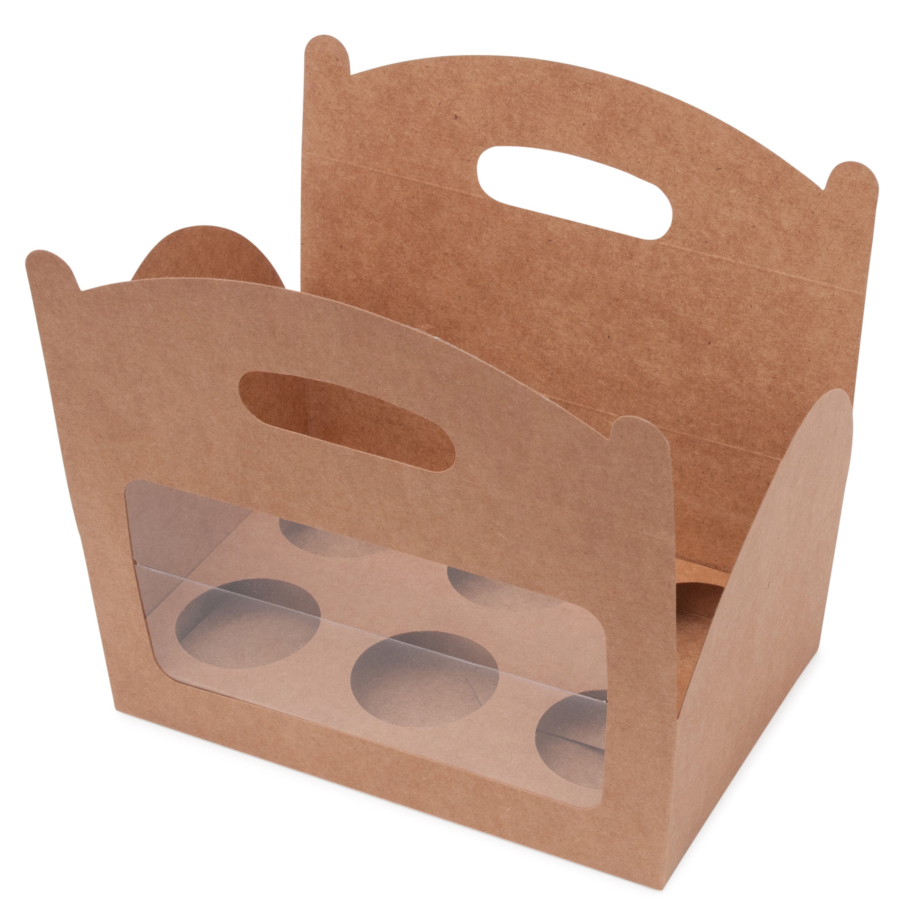 Amelia 6 Cupcake Carry Box - Kraft